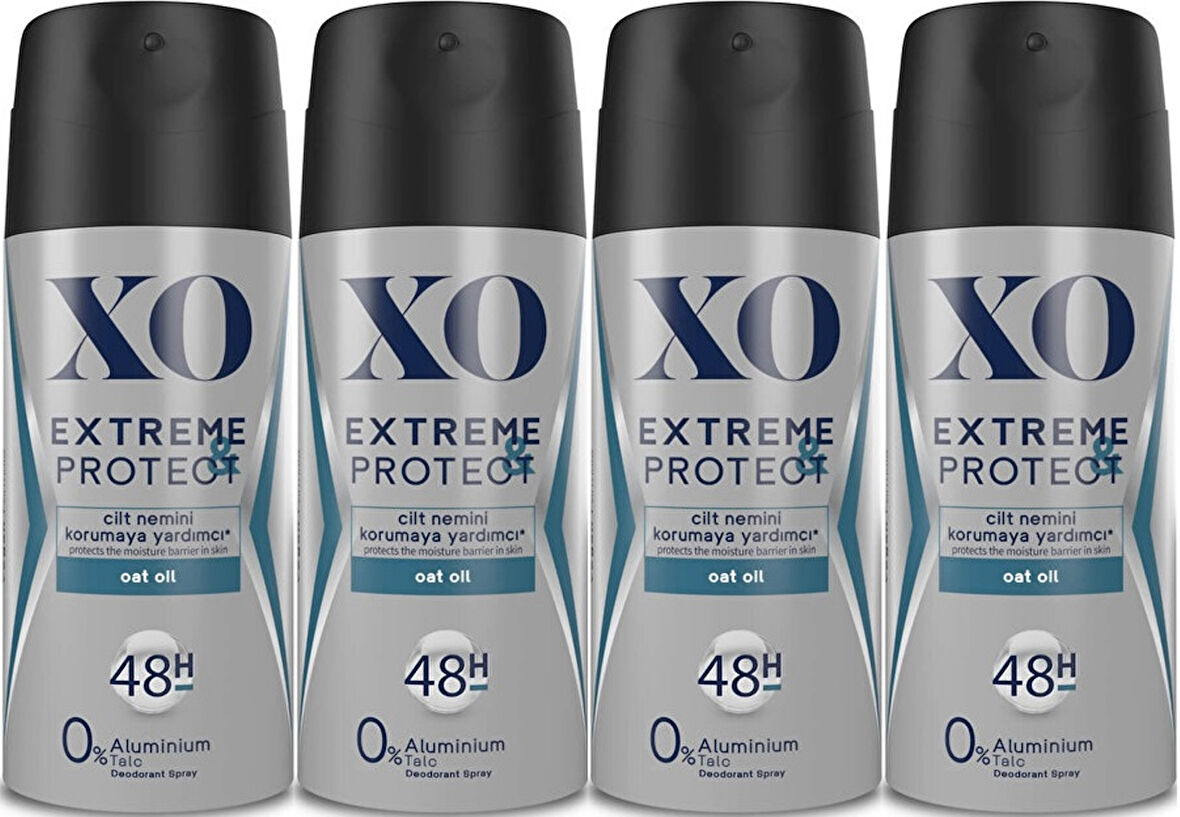 XO Deodorant 150ML Men-Erkek Extreme & Protect (4 Lü Set)