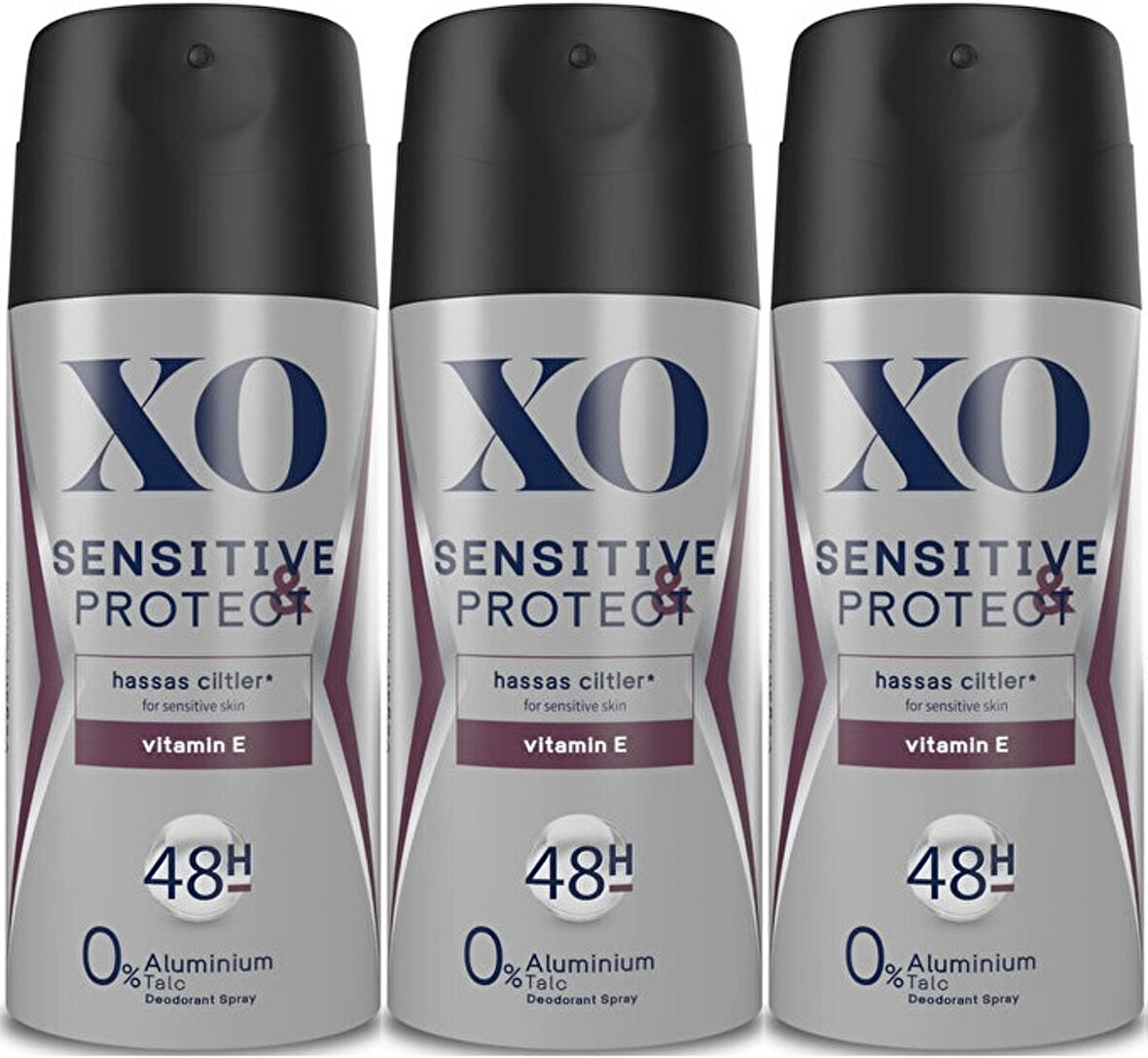 XO Deodorant 150ML Men-Erkek Sensitive & Protect (3 Lü Set)