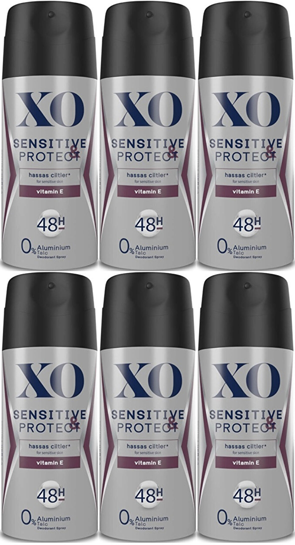 XO Deodorant 150ML Men-Erkek Sensitive & Protect (6 Lı Set)