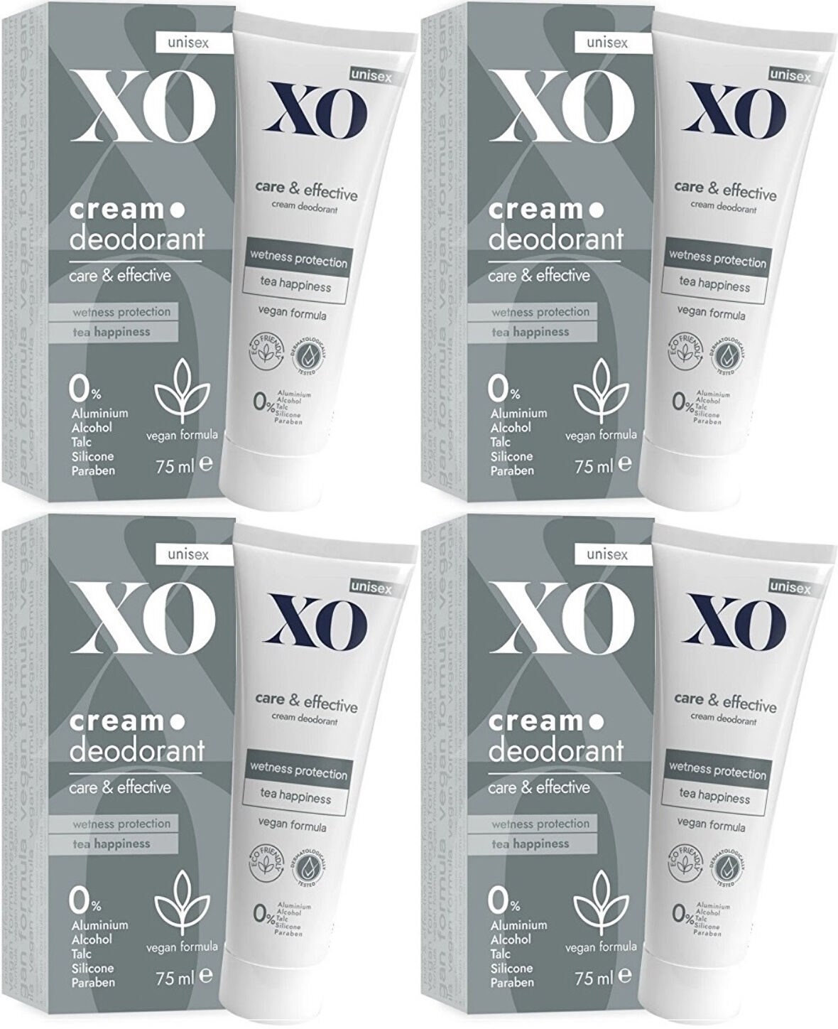 XO Krem Deodorant 75ML Unisex Care & Effective Parfümlü (4 Lü Set)