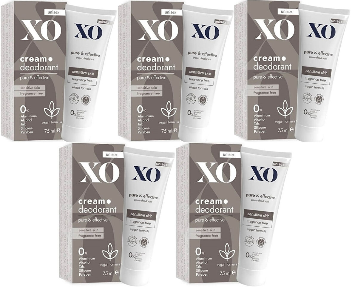 XO Krem Deodorant 75ML Unisex Pure & Effective Kokusuz (5 Li Set)