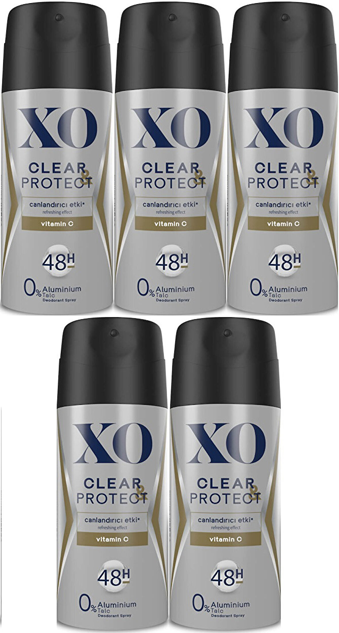 XO Deodorant 150ML Men-Erkek Clear & Protect (5 Li Set)