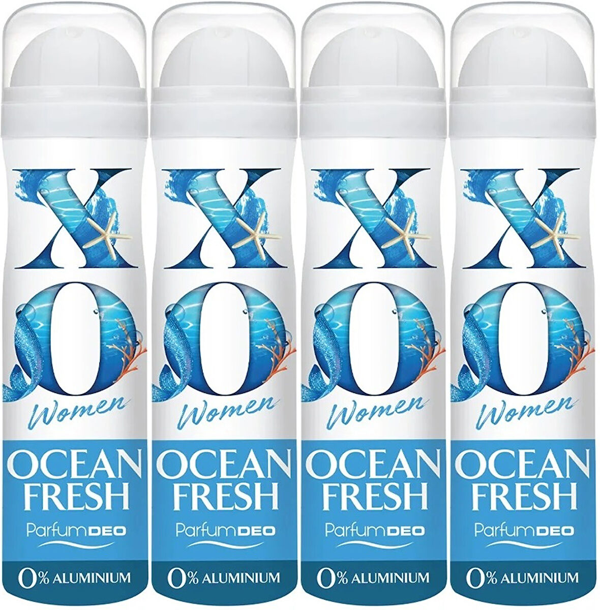 XO Deodorant 150ML Women-Kadın Ocean Fresh (4 Lü Set)