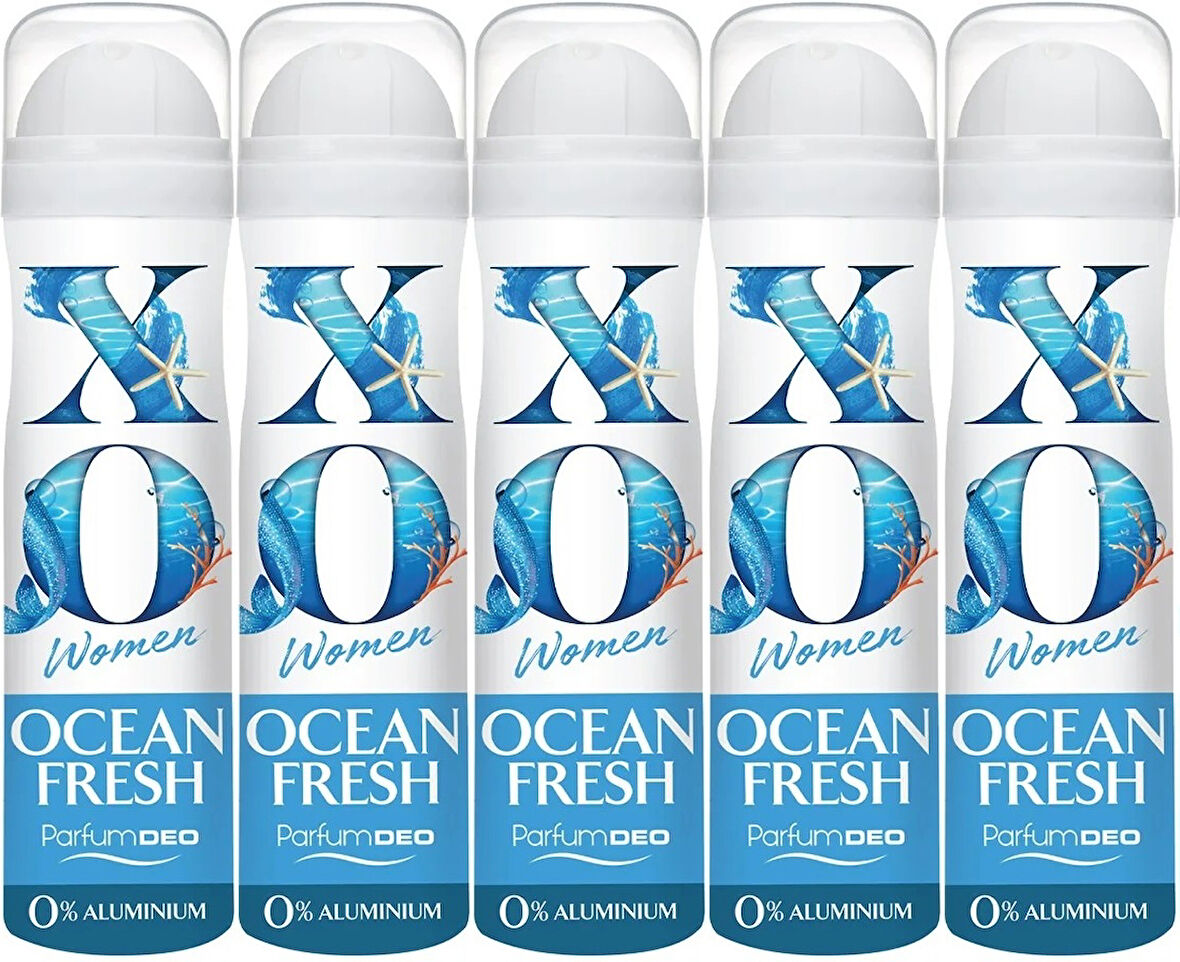 XO Deodorant 150ML Women-Kadın Ocean Fresh (5 Li Set)