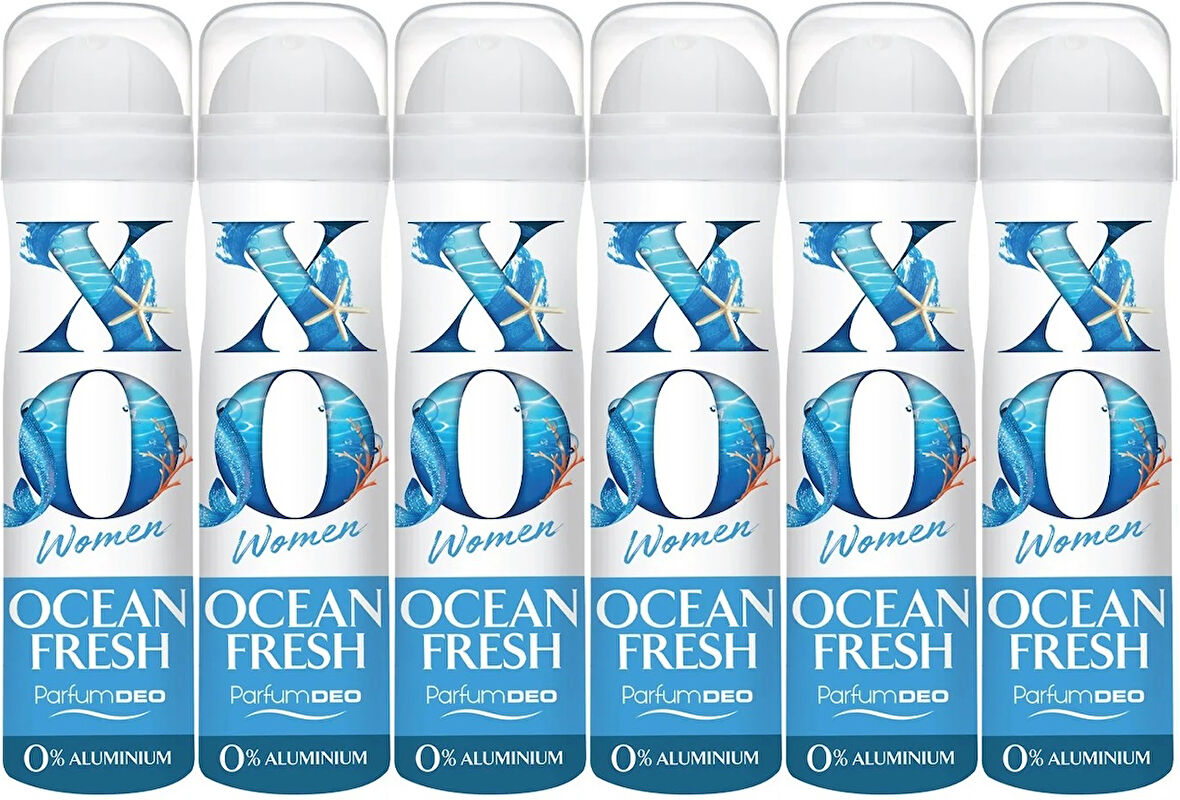 XO Deodorant 150ML Women-Kadın Ocean Fresh (6 Lı Set)