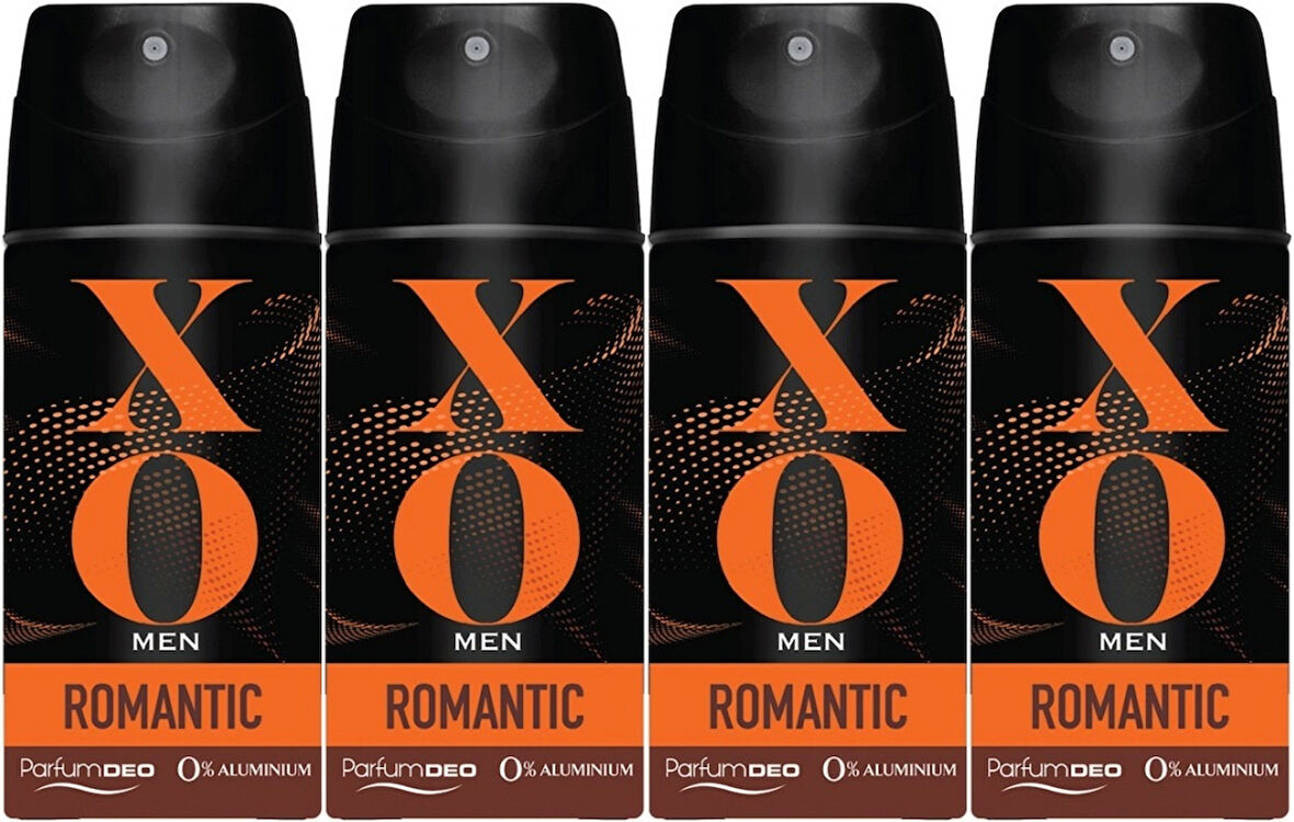 XO Deodorant 150ML Men-Erkek Romantıc (4 Lü Set)