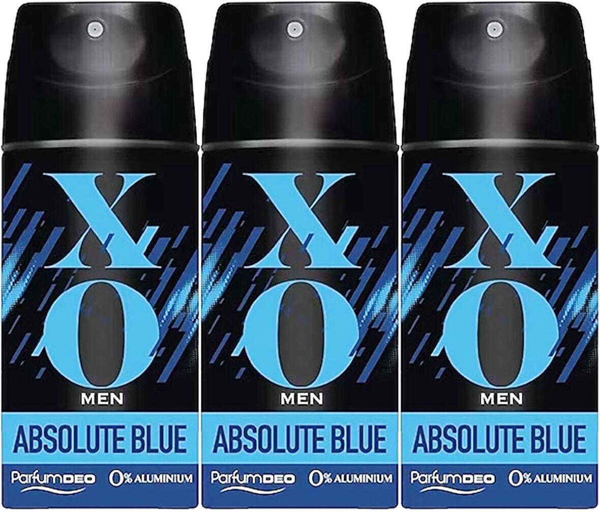 XO Deodorant 150ML Men-Erkek Absolute Blue (3 Lü Set)