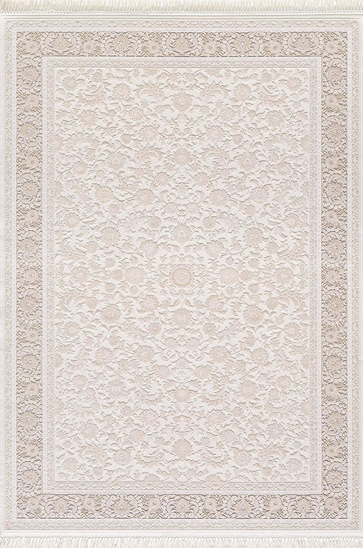 Artemis Halı Palace 05201E Krem Vizon Klasik Retro İpek Halı