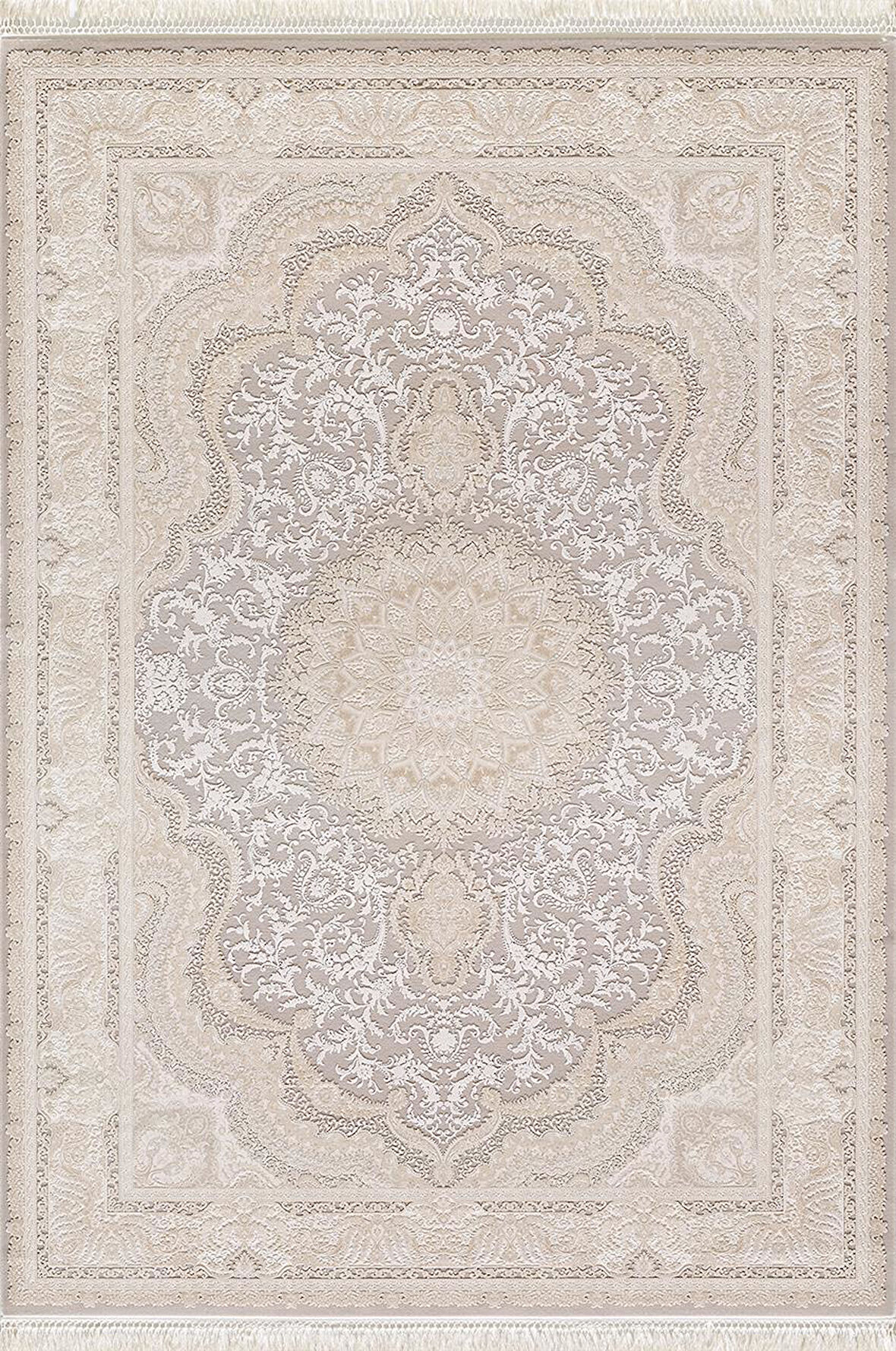 Artemis Halı Palace 05202D Krem Vizon Klasik Retro İpek Halı