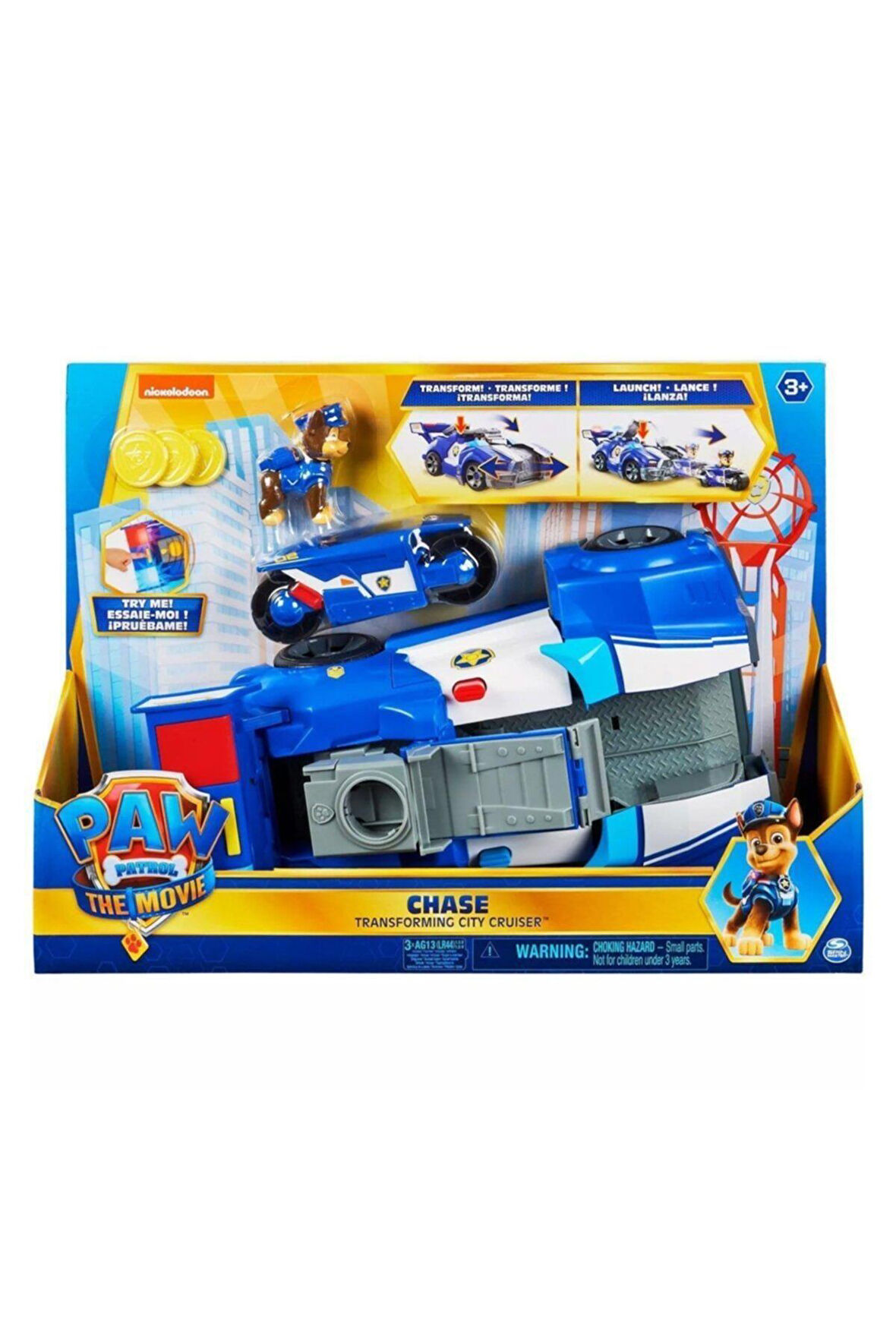 6060759 Paw Patrol, Chase'in 2si1 Arada Dönüşebilen Işıklı Şehir Aracı Ve Sesli Motosikleti / Paw Pa