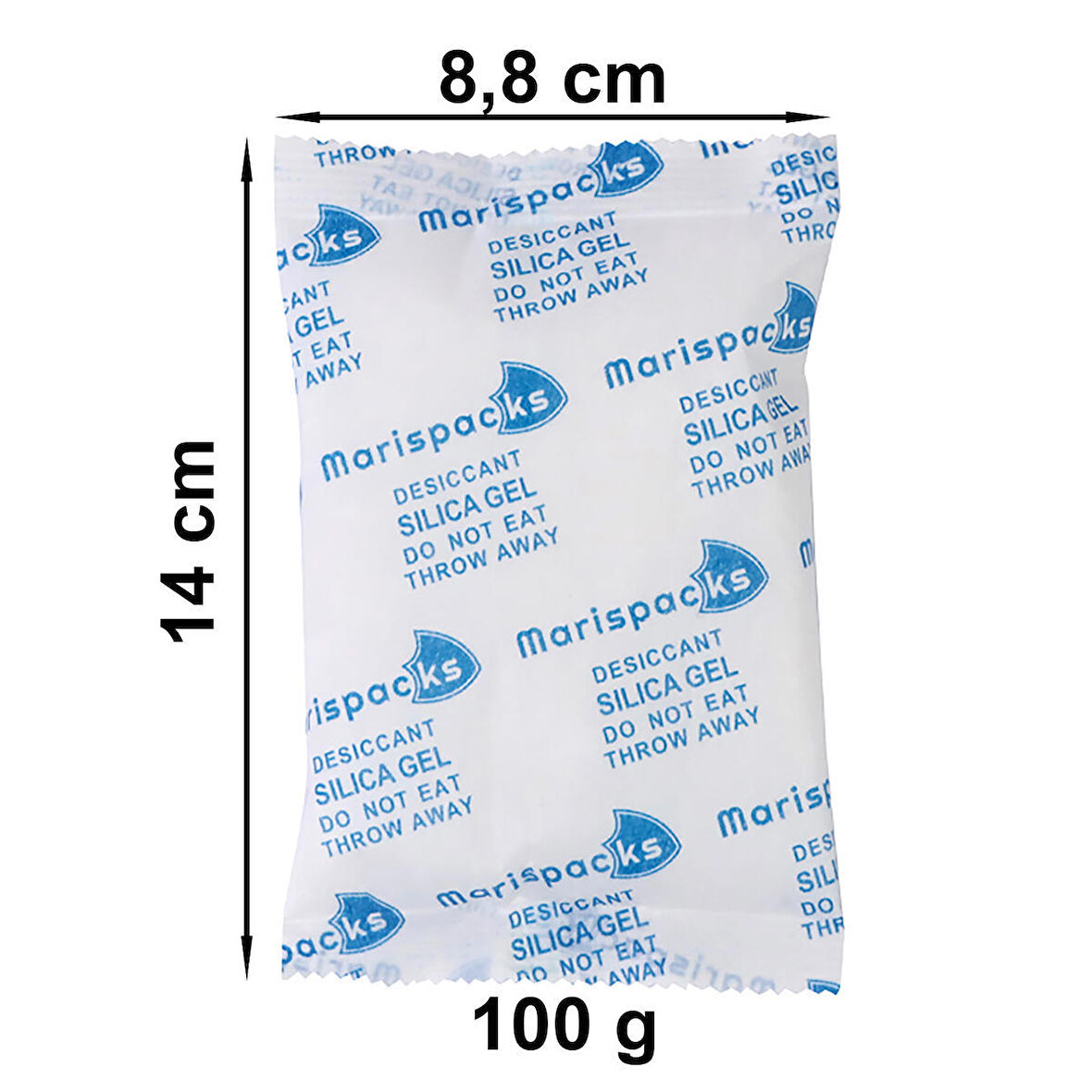 Marispacks 100 g x 5 adet silikajel nem alıcı paket   (nonwoven, aluminyum doypack ambalajda)