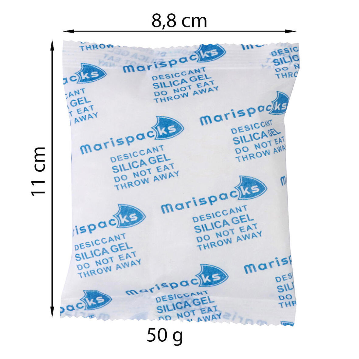 Marispacks 50 g x 5 adet silikajel nem alıcı paket (nonwoven, metalize doypack ambalajda)