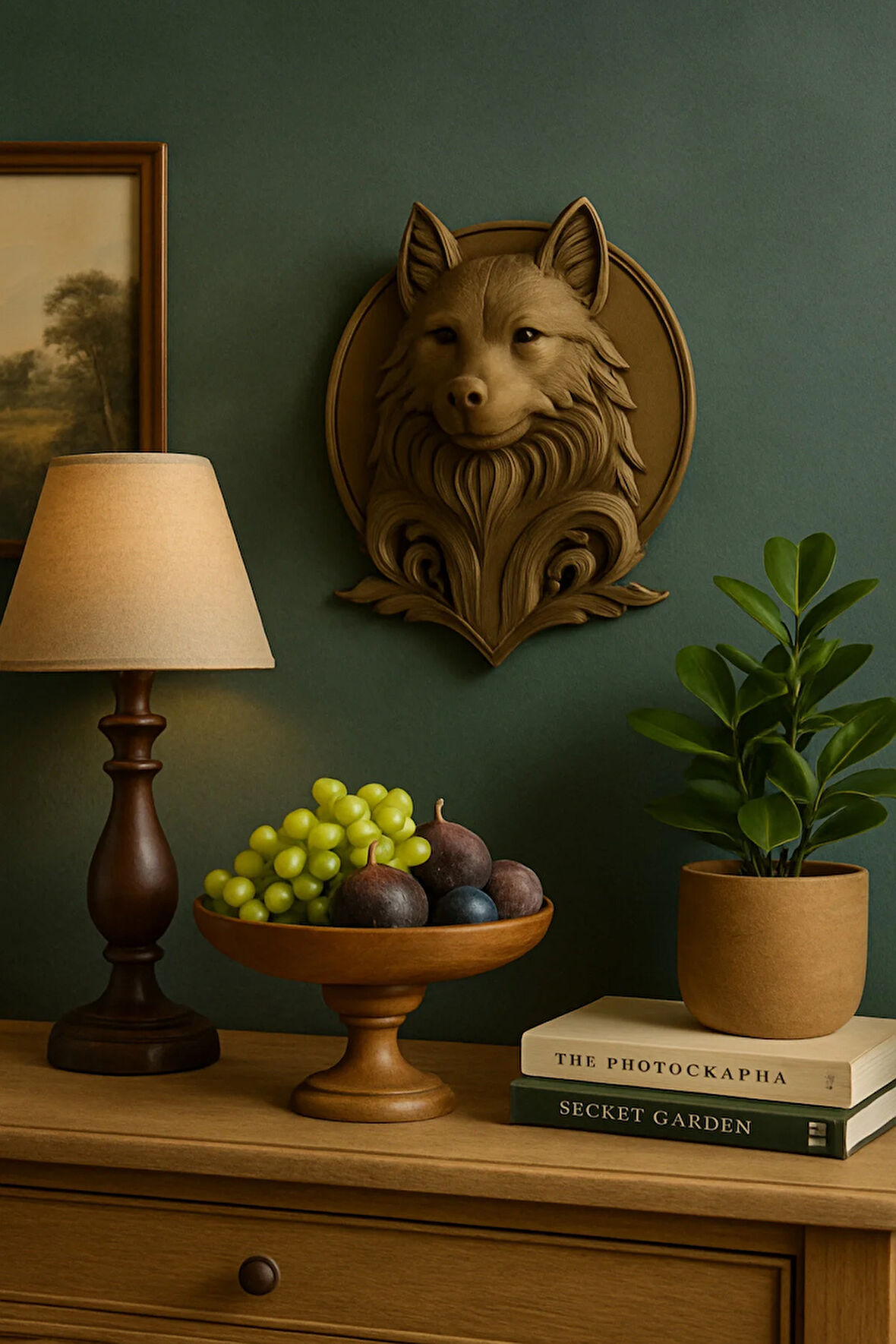 Dekoratif Bozkurt Gold Hediyelik Ofis Ev Dekoru 20 Cm