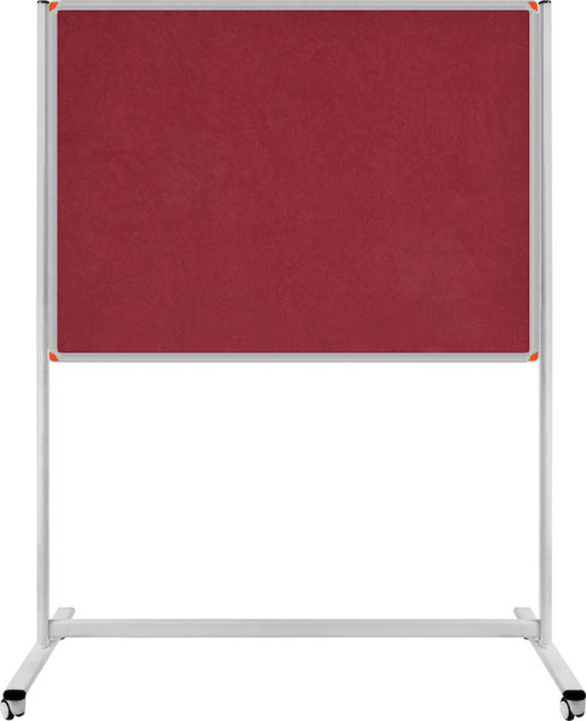 120X200 CM TEK TARAFLI SABİT - TEKERLEKLİ AYAKLI BORDO KUMAŞLI PANO-PAN184