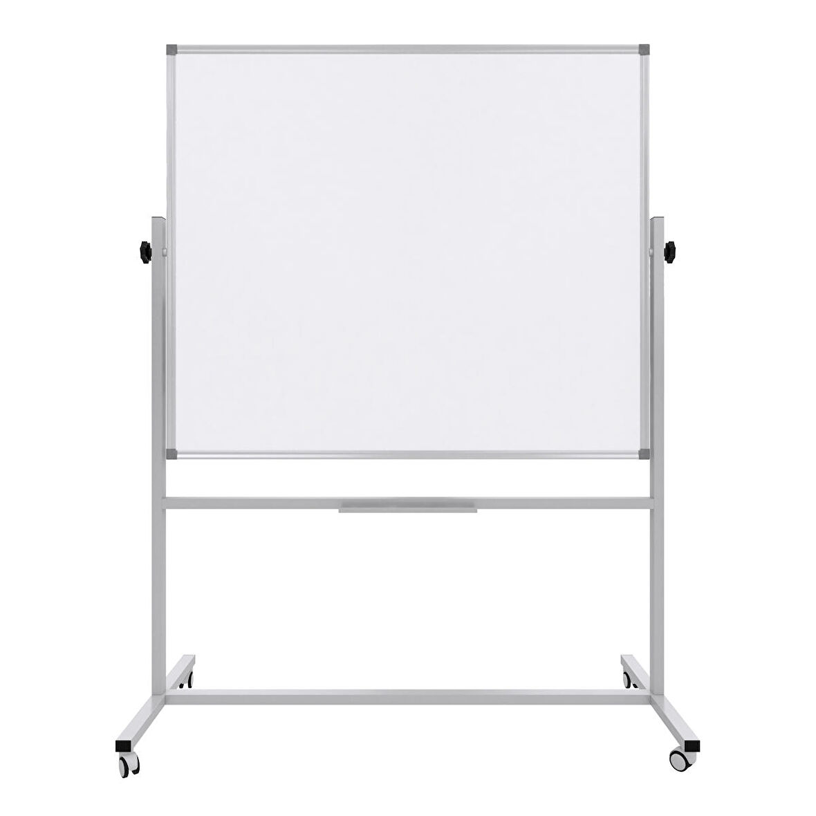  120X140 CM-360° DÖNERLİ AYAKLI ÇİFT TARAFLI TEKERLEKLİ MOBİL YAZI TAHTASI-PAN302