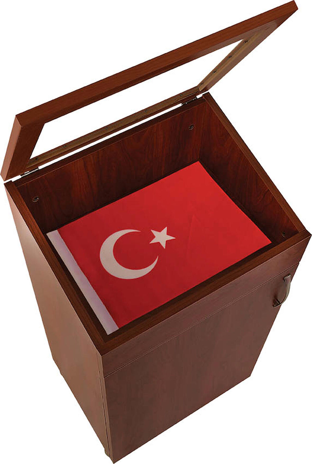 88X48X33 CM AHŞAP KAPAKLI BAYRAK DOLABI-PAN354