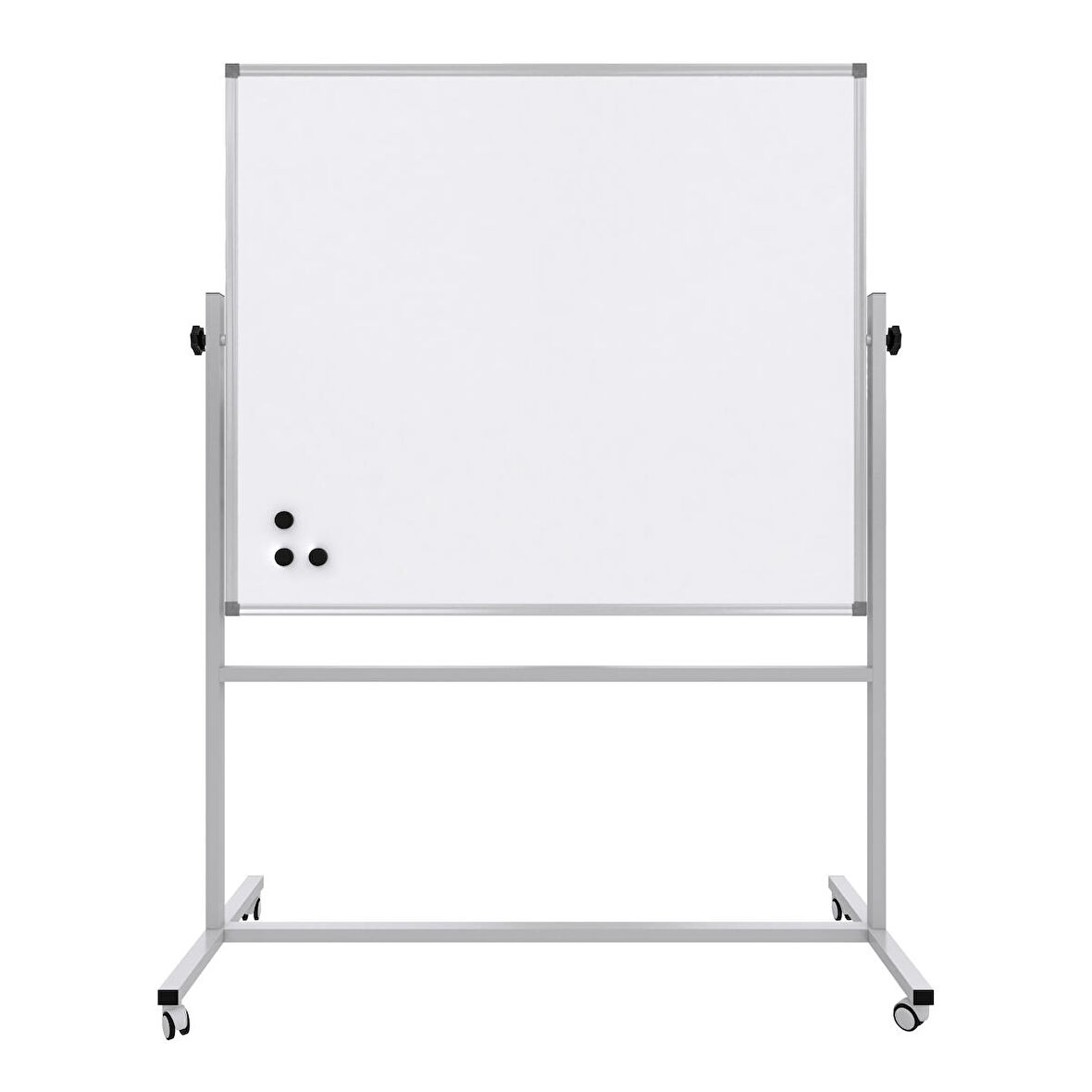 90X120 CM MIKNATIS YÜZEY  360° DÖNERLİ AYAKLI ÇİFT TARAFLI TEKERLEKLİ MOBİL YAZI TAHTASI-PAN570