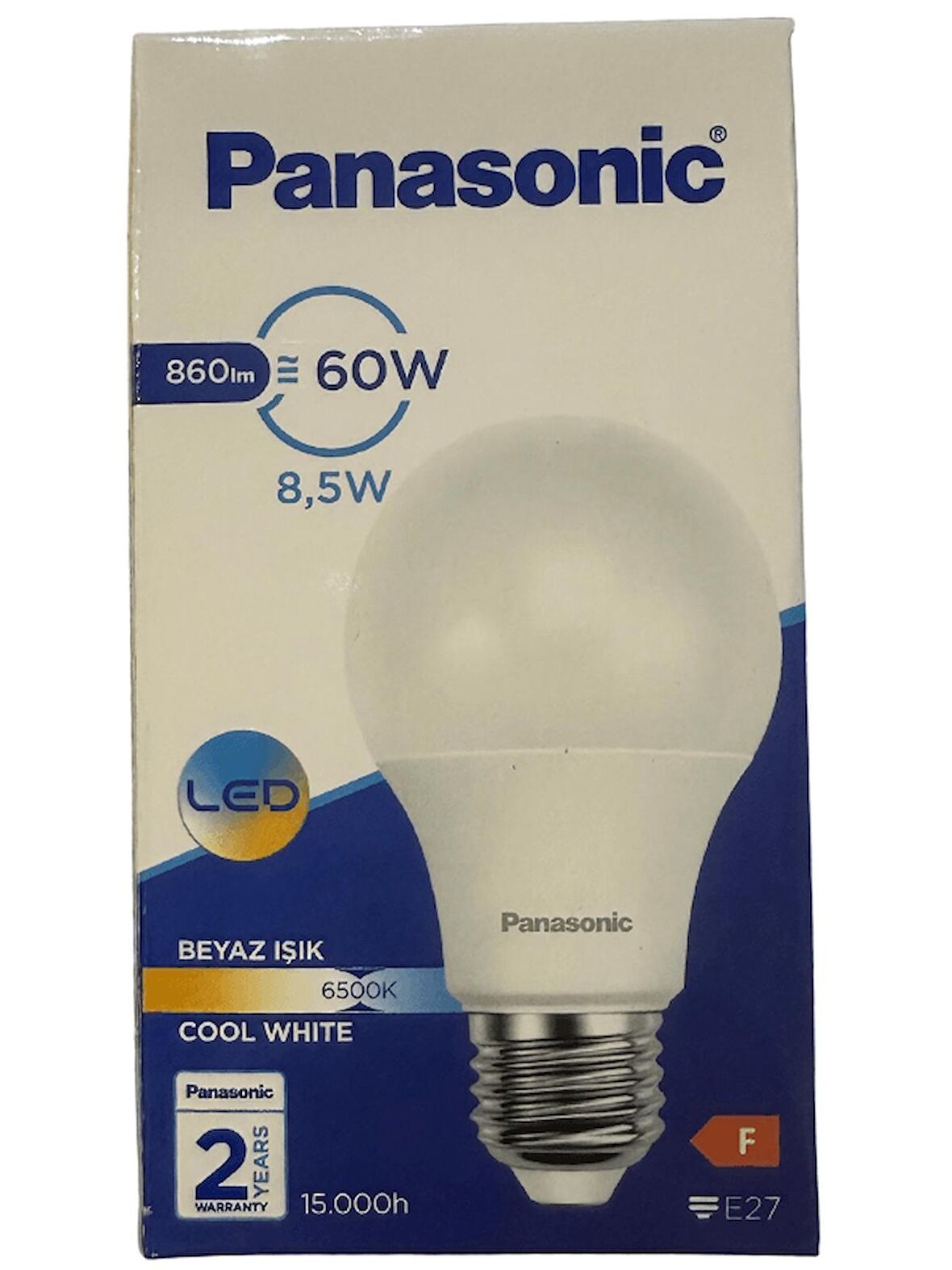 Panasonic 8.5W (60W) 6500K (Beyaz Işık) E27 Duylu Led Ampul