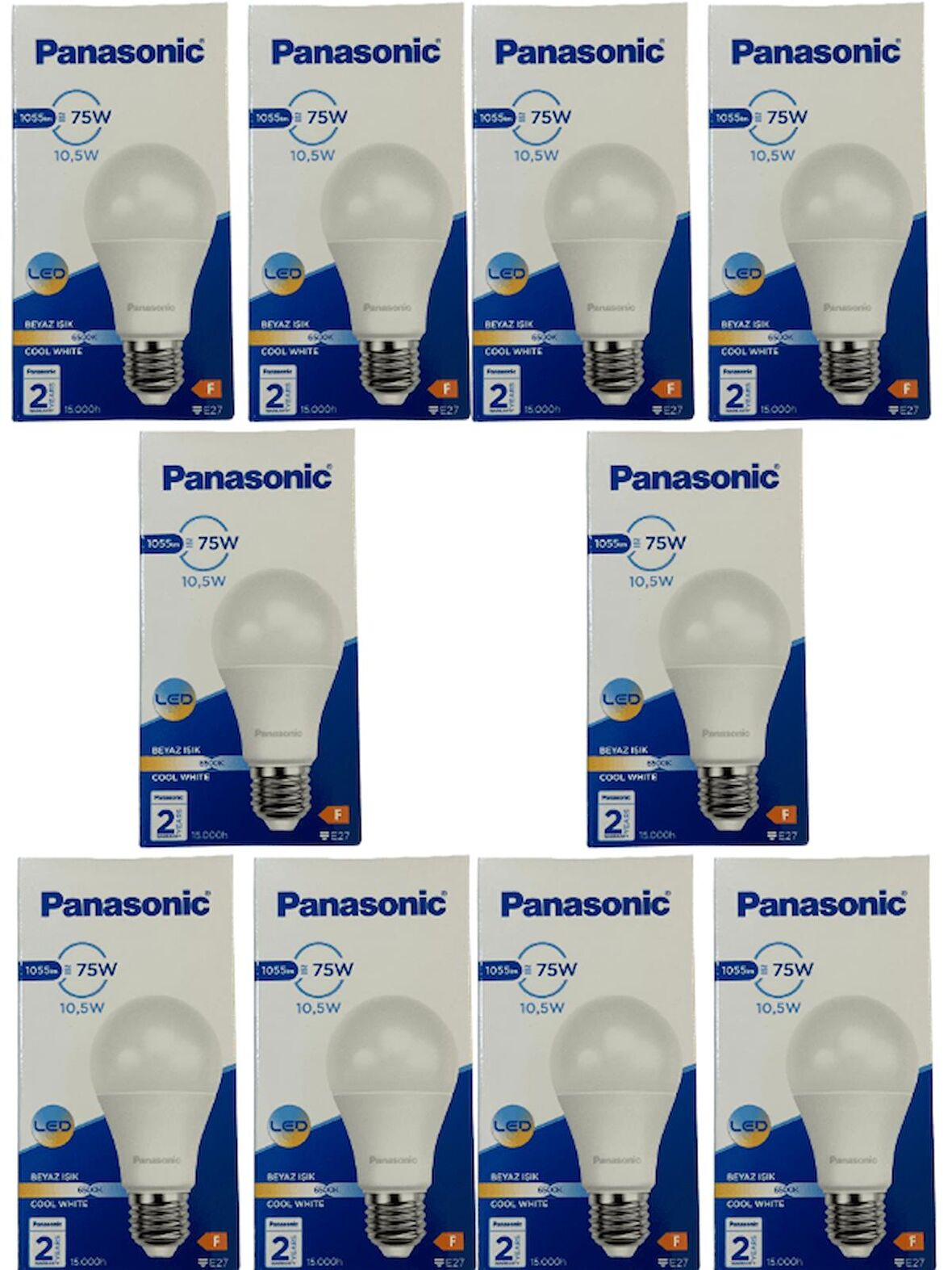 Panasonic 10,5W (75W) 6500K (Beyaz Işık) E27 Duylu Led Ampul (10 Adet)