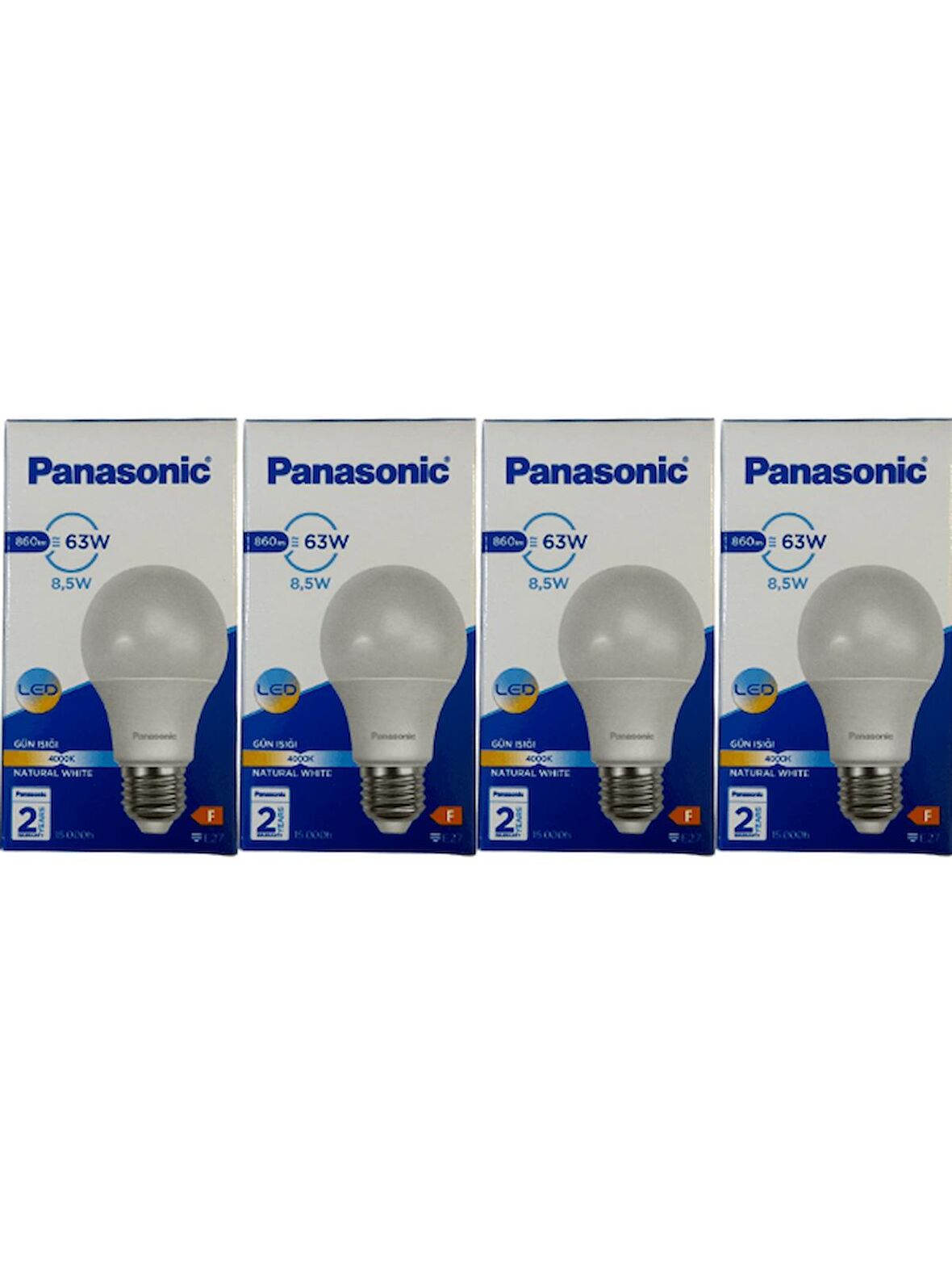 Panasonic 8,5W (63W) 4000K (Günışığı) E27 Duylu Led Ampul (4 Adet)