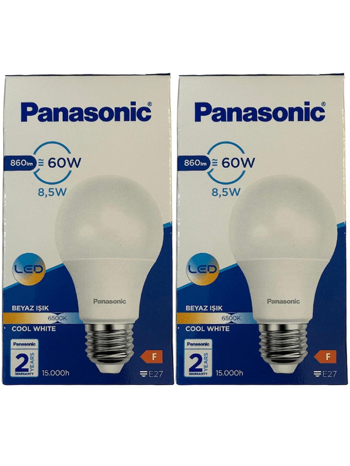 Panasonic 8,5W (60W) 6500K (Beyaz Işık) E27 Duylu Led Ampul (2 Adet)