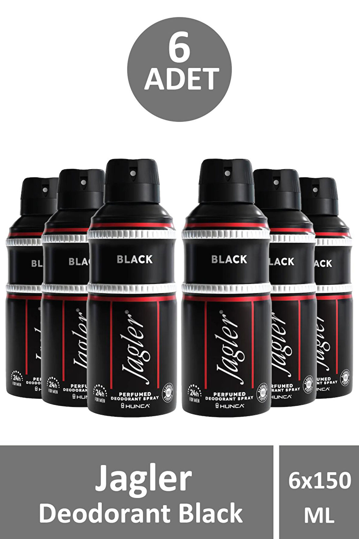Jagler Deodorant Black 150 ml 6 Adet