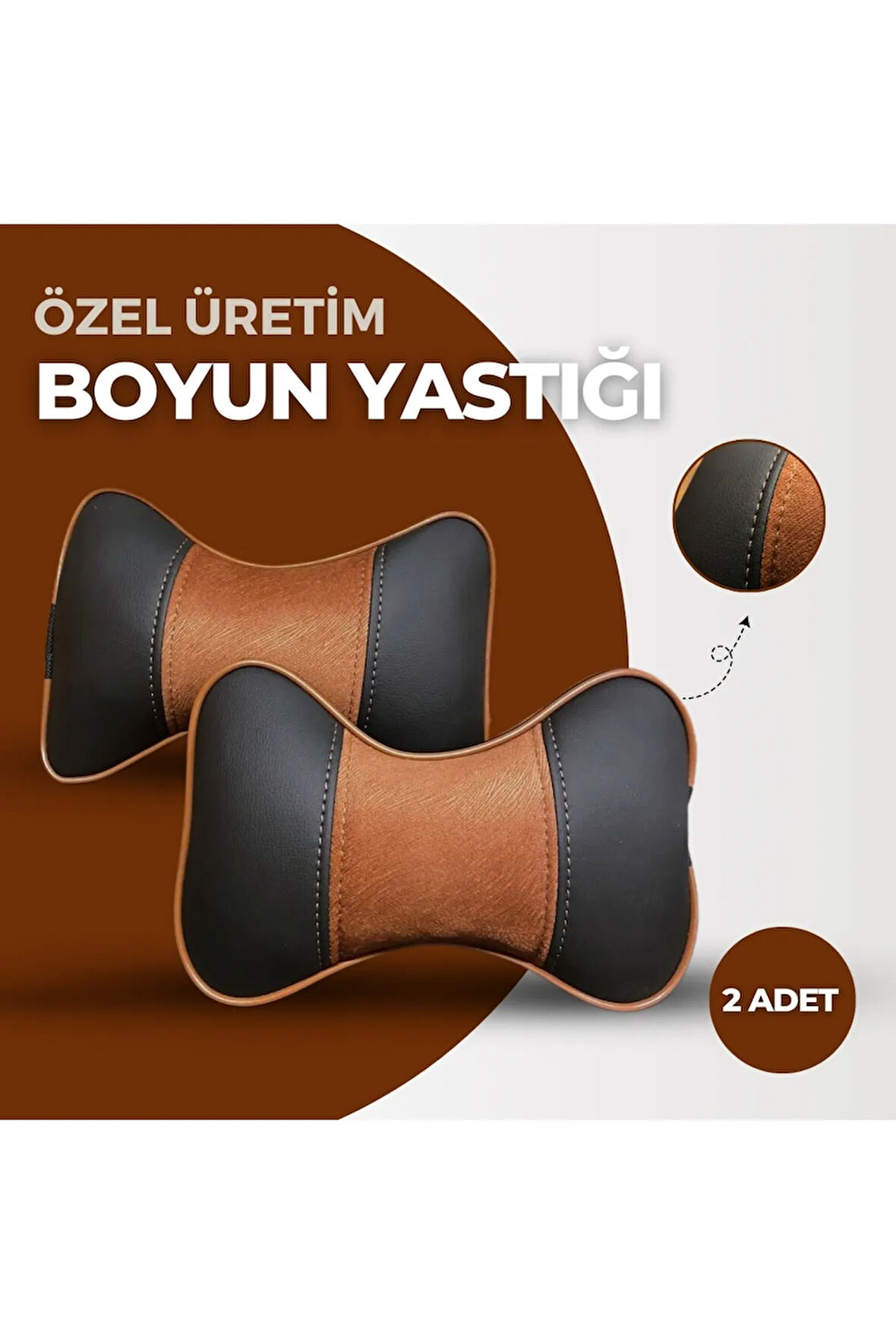 Özel Dikim Boyun Yastığı - Tay Tüyü Ve 1.kalite Deri