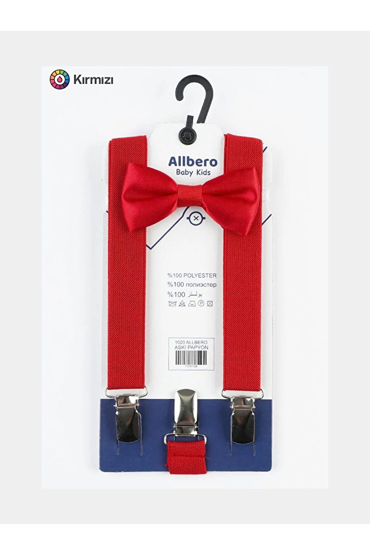 Kırmızı Çocuk Pantolon Askı Papyon Seti 1-9 Yaş 23 Nisan Gösteri Kıyafet Aksesuarı