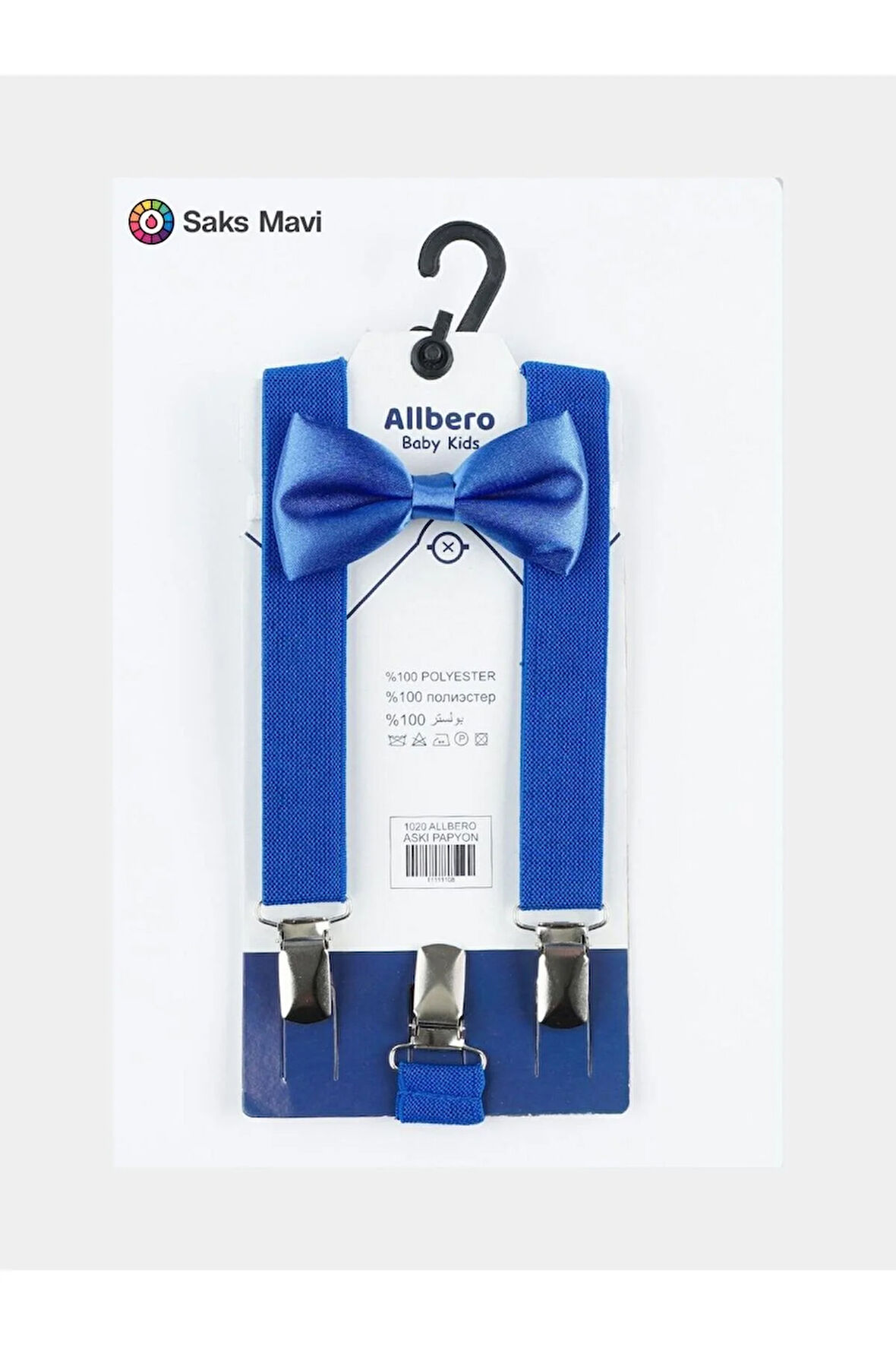 Erkek Çocuk İçin Saks Mavisi Papyon Pantolon Askı Seti 1-9 Yaş Düğün Parti Doğum Günü