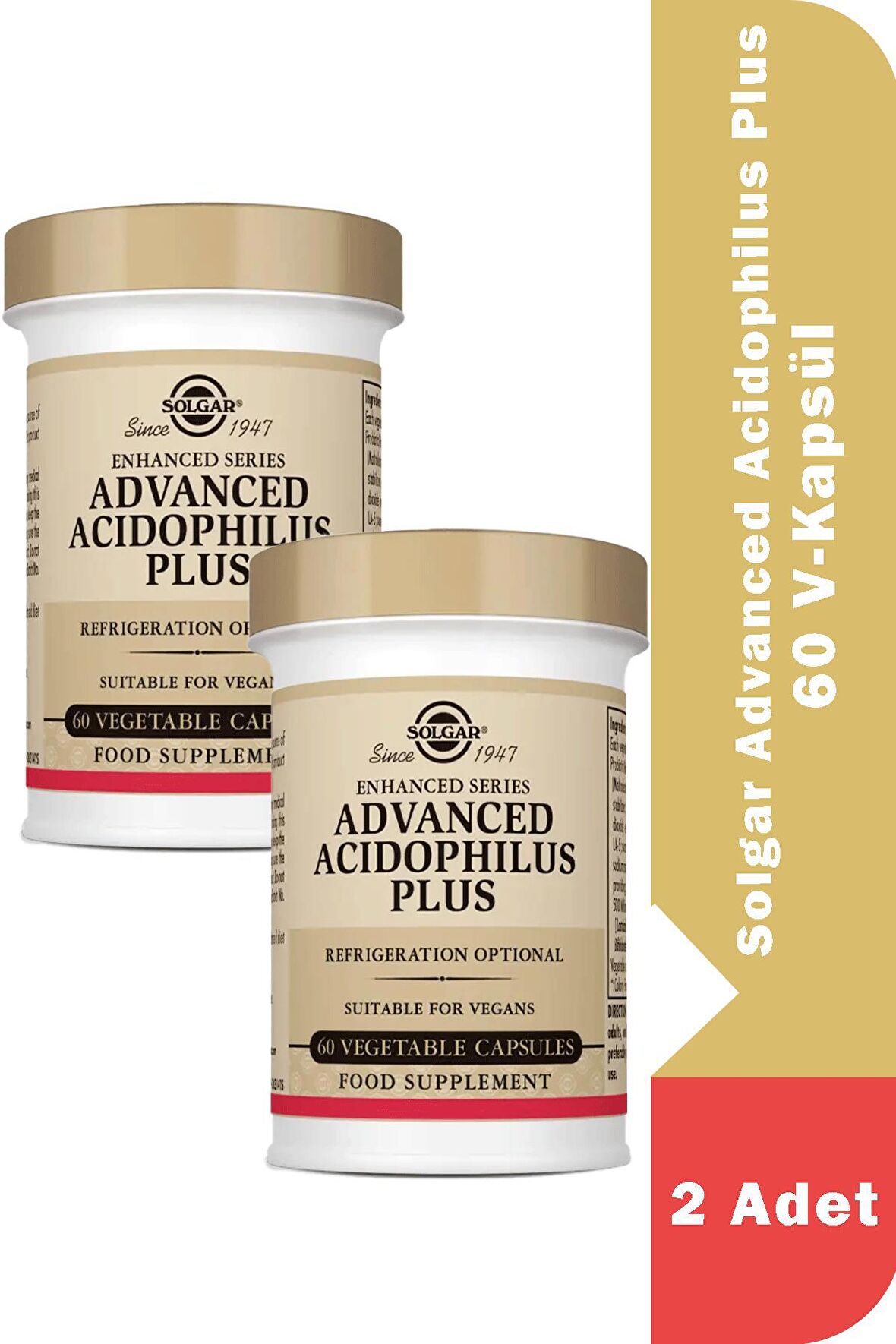 Solgar Advanced Acidophilus Plus 60 V-Kapsül 2 Adet
