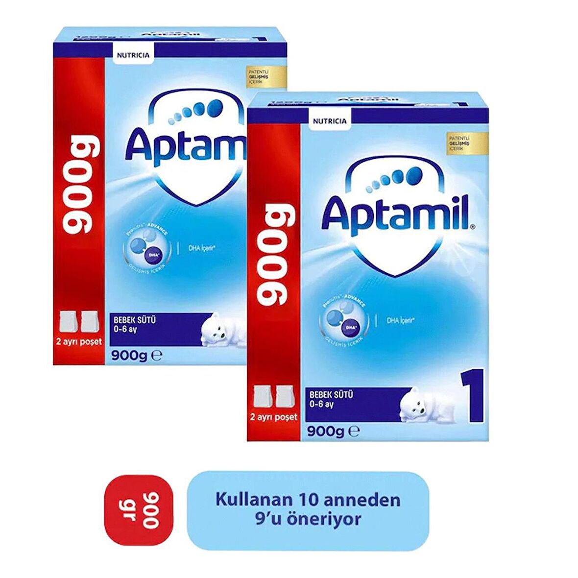 Aptamil 1 Bebek Sütü Kutu 900 gr 2 Adet