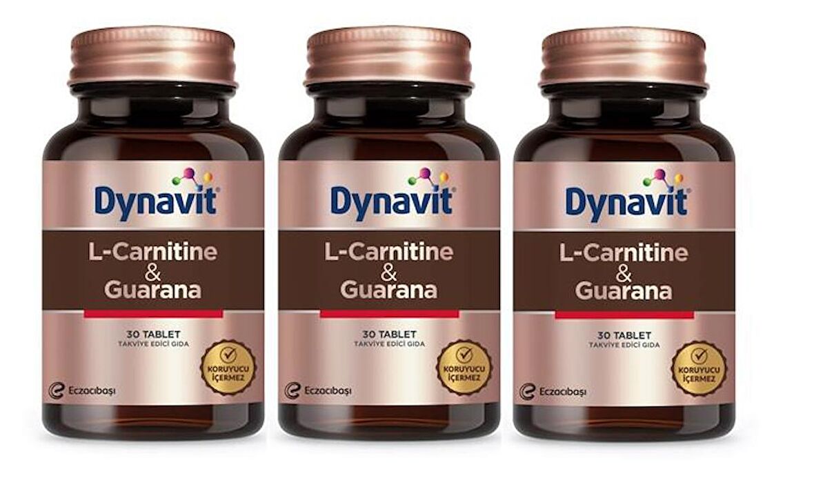 Dynavit L-Carnitine & Guarana 30 Tablet 3 Adet