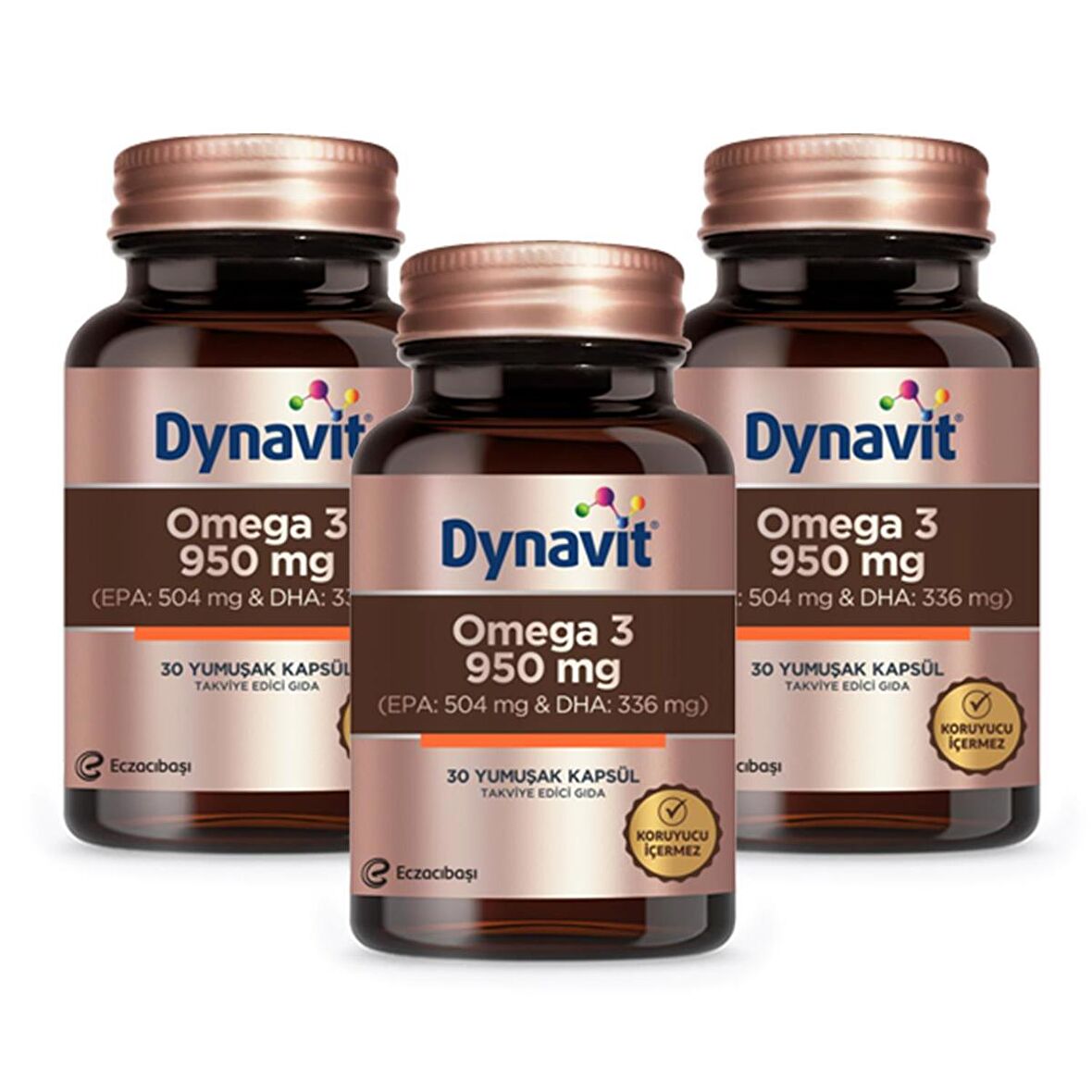 Dynavit Omega 3 950 mg 30 Yumuşak Kapsül 3 Adet