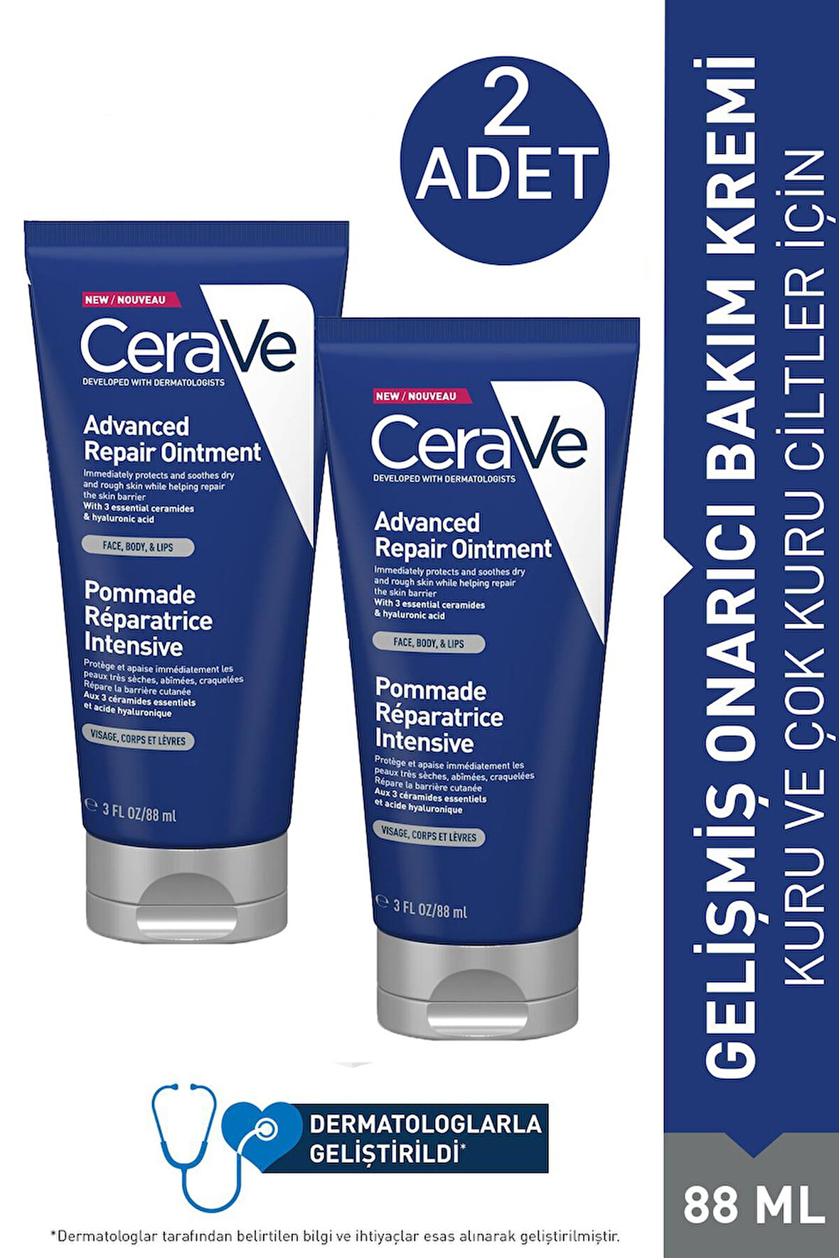 Cerave Gelişmiş Onarıcı Bakım Kremi 88 ml 2 ADET