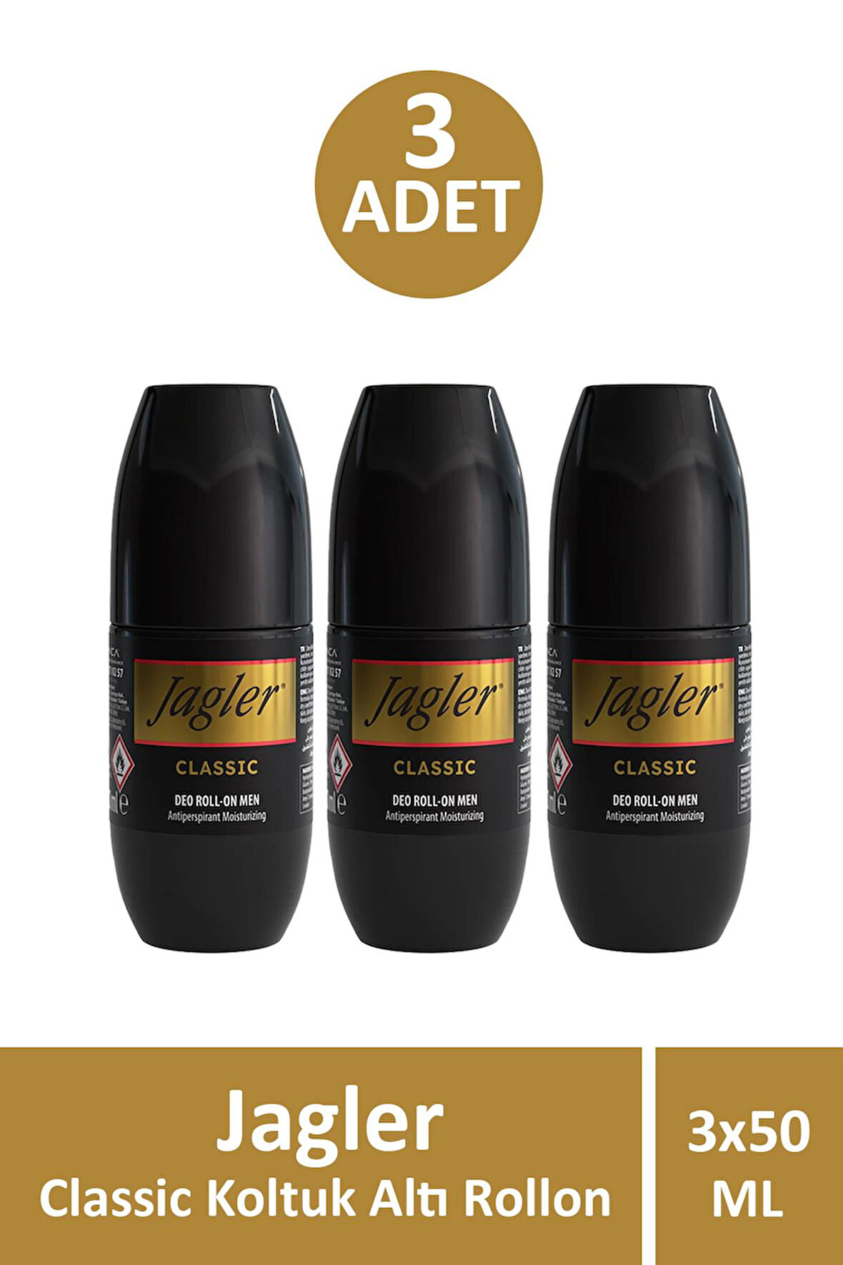 Jagler Bay Classic Koltuk Altı Rollon 50 ml 3 Adet
