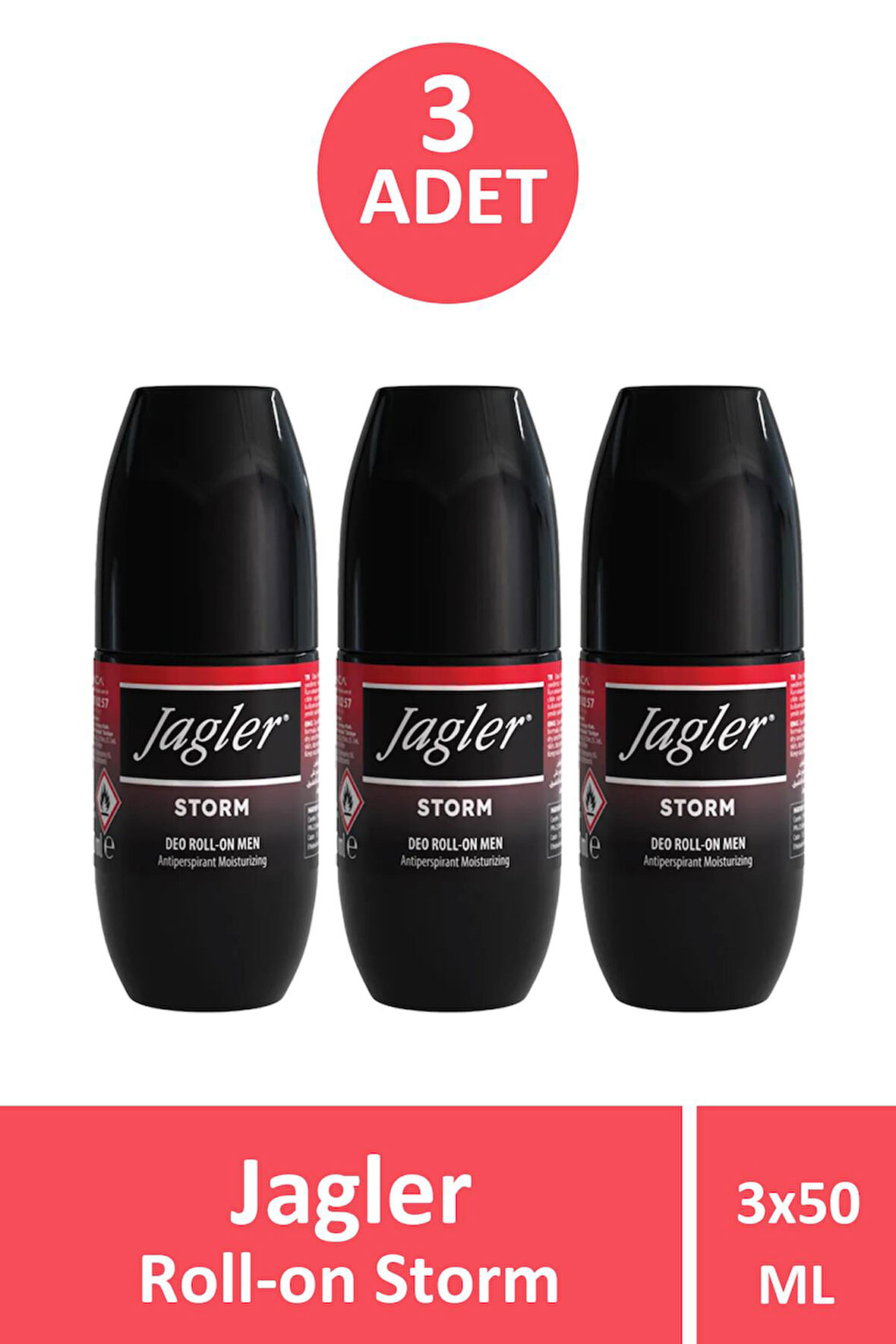 Jagler Rollon Storm 50 ml 3 Adet
