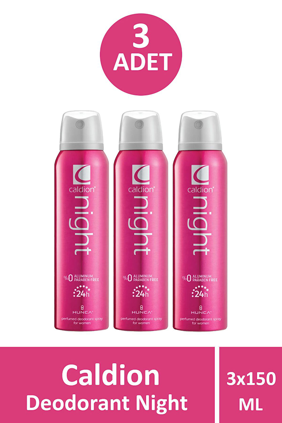 Caldion Deodorant Night Kadın 150 ml 3 Adet