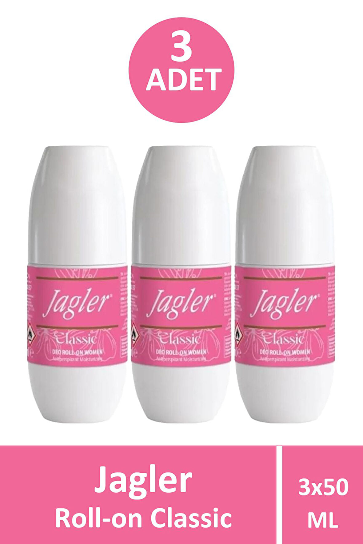 Jagler Classic Bayan Koltuk Altı Rollon 50 ml 3 Adet