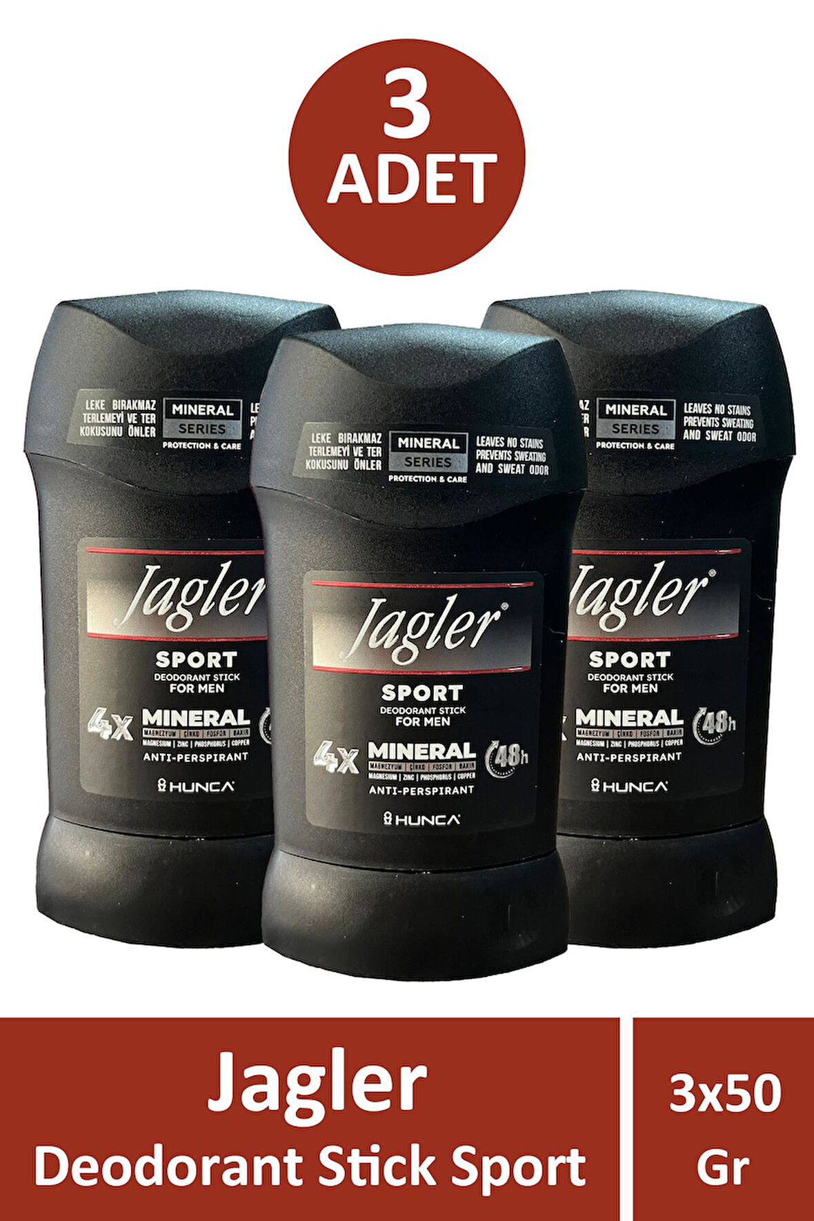 Jagler Sport Deodrant Stick For Men 50 gr 3 Adet