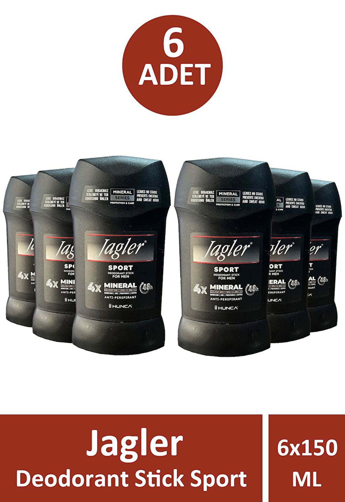 Jagler Sport Deodrant Stick For Men 50 gr 6 Adet