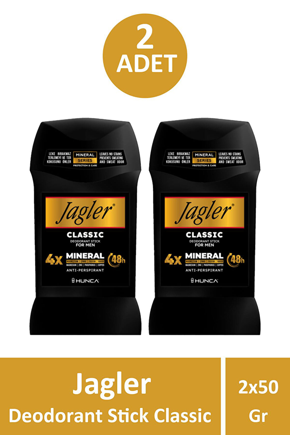 JaglerDeodorant Stick For Men 50 gr 2 Adet