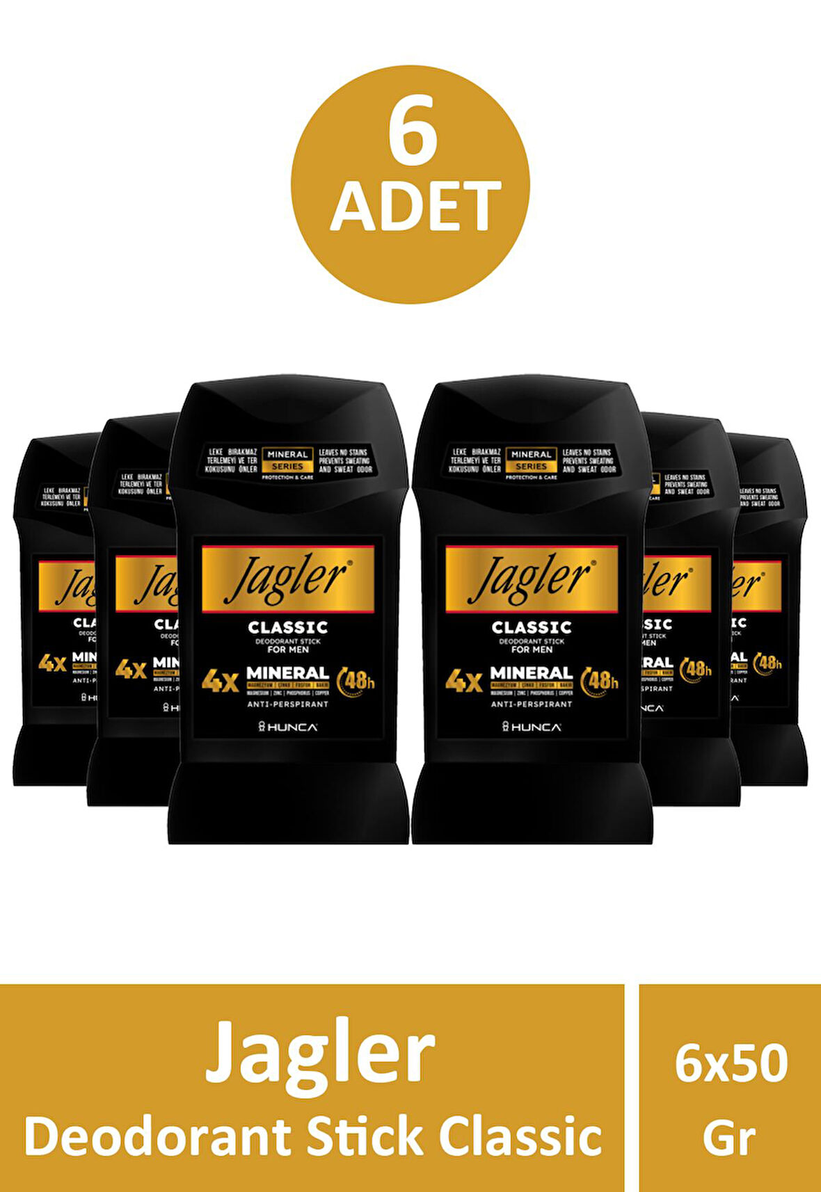JaglerDeodorant Stick For Men 50 gr 6 Adet