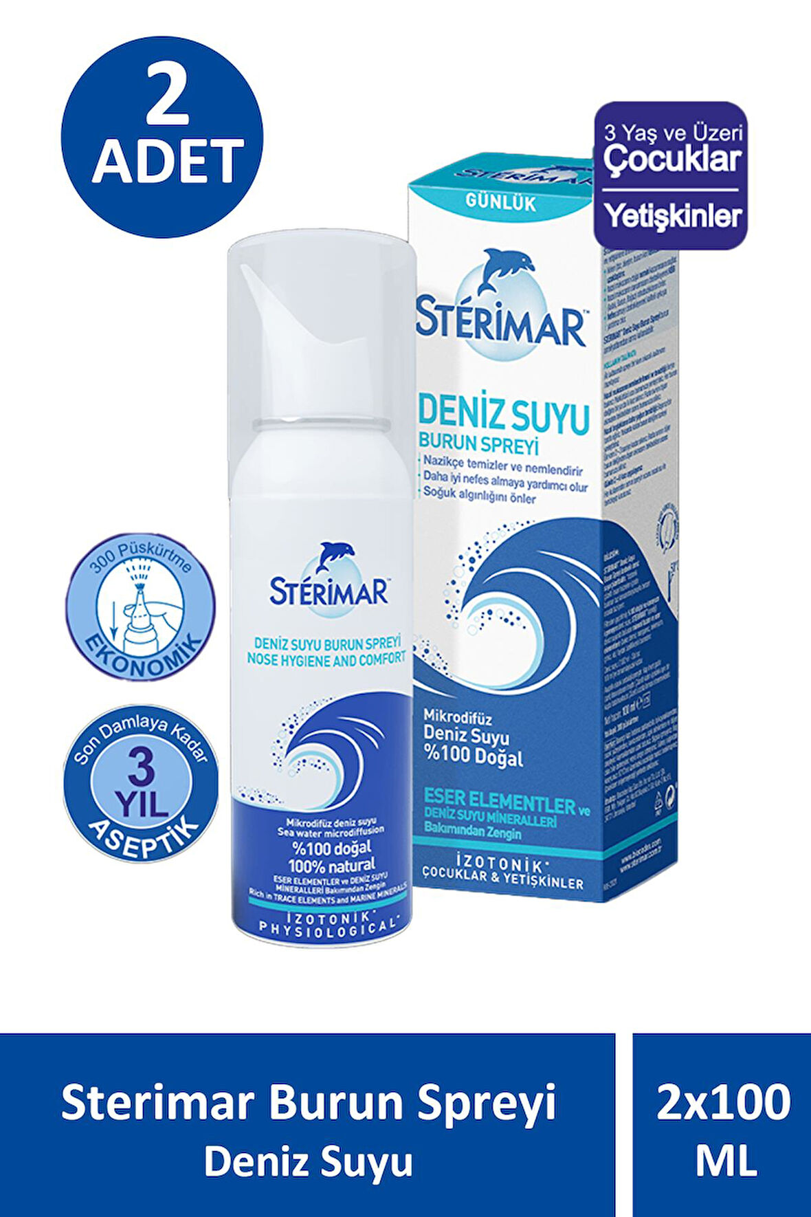 Sterimar Burun Spreyi Deniz Suyu 100 ml 2 Adet