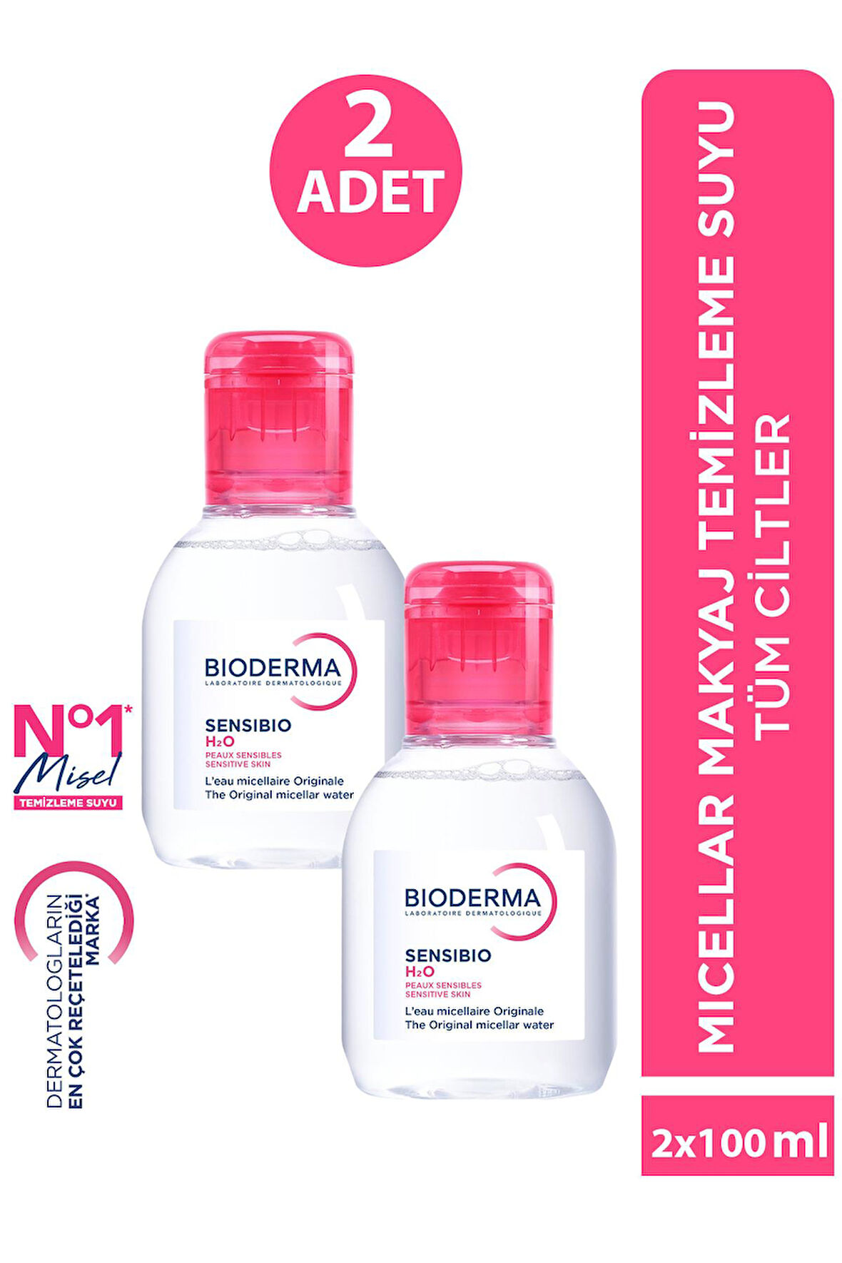 Bioderma Sensibio H2O 100 ml 2 Adet