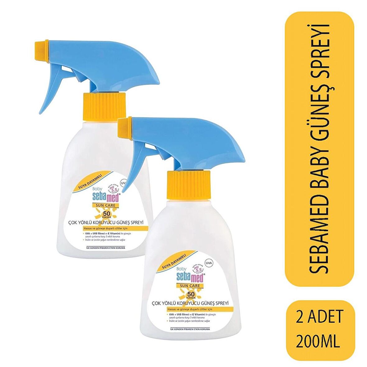 Sebamed Baby Çok Yönlü Koruyucu Güneş Spreyi SPF50 200 ml 2 Adet