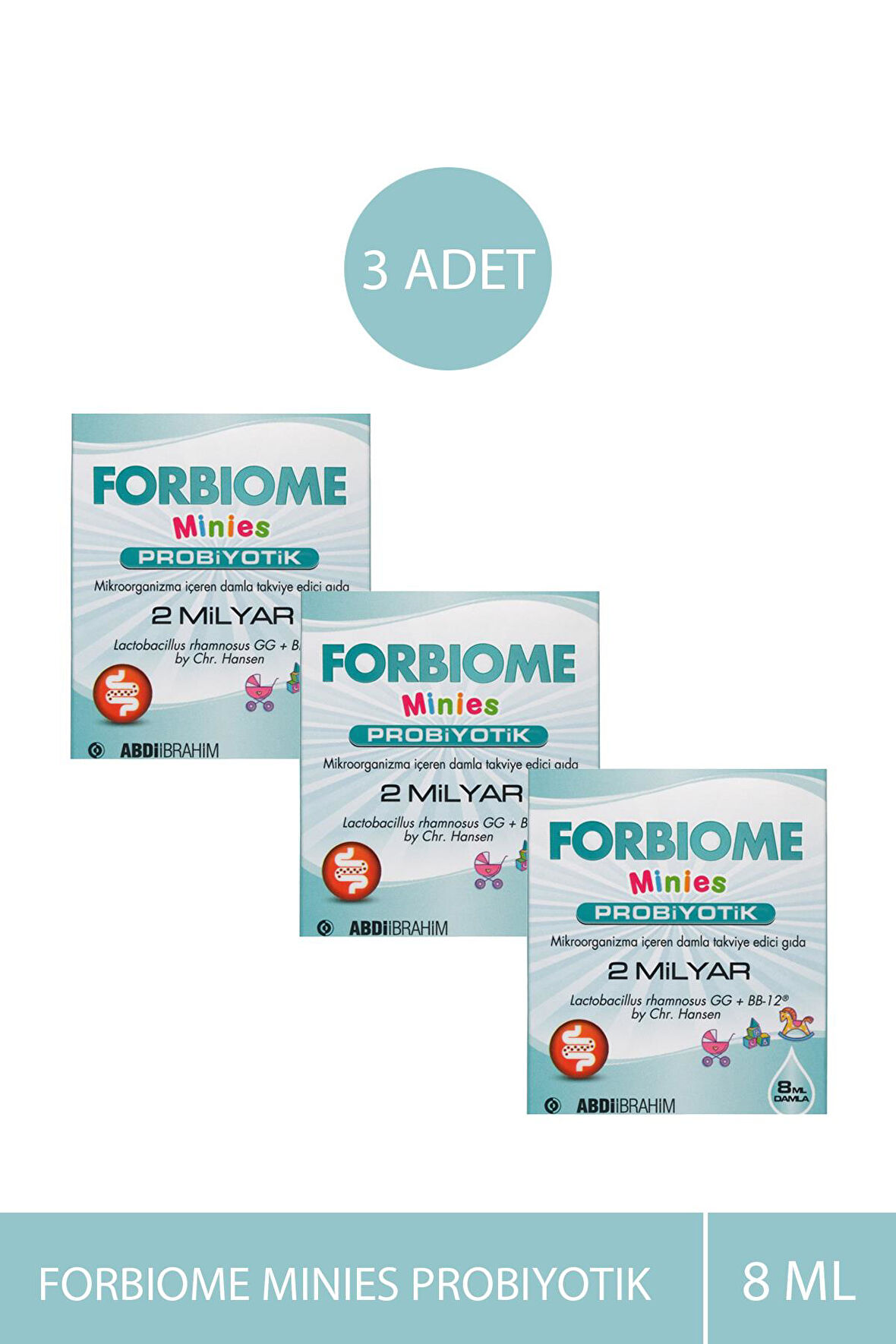 Forbiome Minies Probiyotik Damla 8 ml 3 Adet