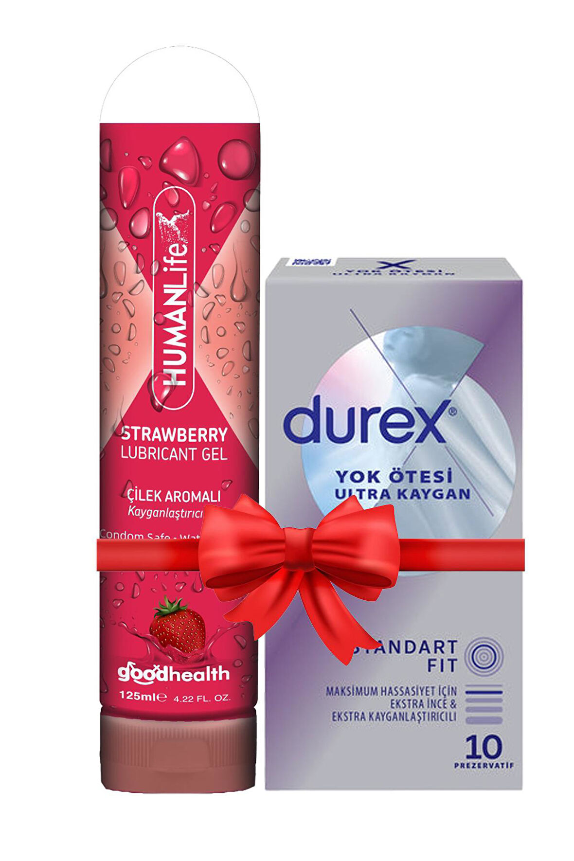 Durex Yok Ötesi Ultra Kaygan Prezervatif 10'lu + Humanlife Doğal Kayganlaştırıcı Jel Lubricant 125 ml