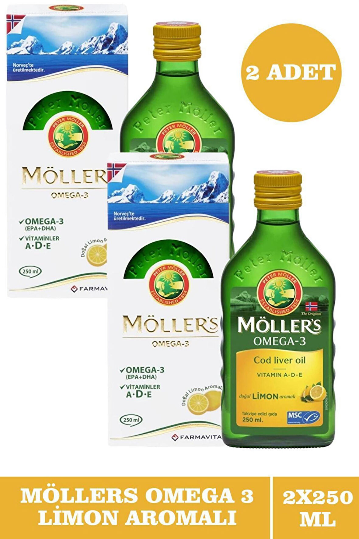 Möller's Omega-3 Limonlu 250 ml 2 Adet