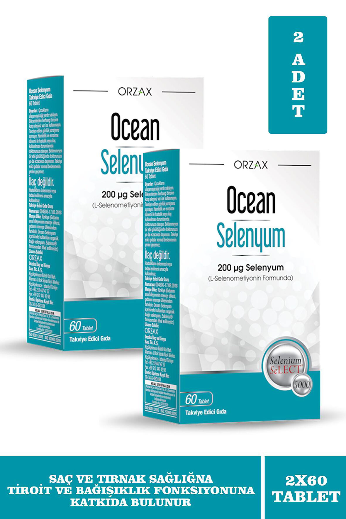 Ocean Selenyum 200 mcg 60 Tablet 2 Adet