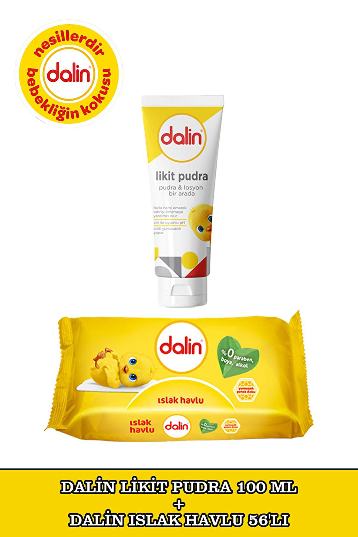 Dalin Islak Havlu 56 Yaprak + Dalin Likit Pudra 100 ml